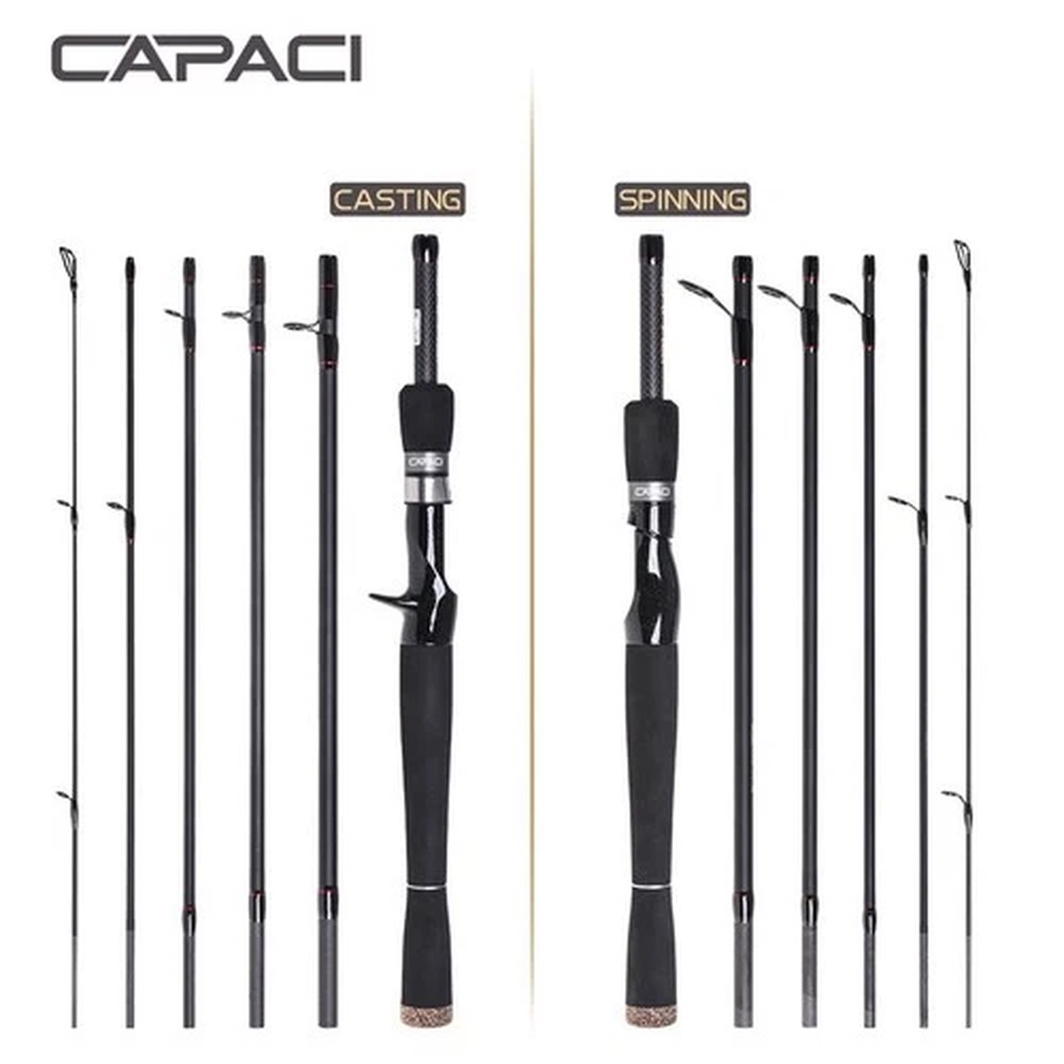 Travel Fishing Rods 2.1M 2.4M Carbon Fiber Spinning Casting Rod High Sensitivity