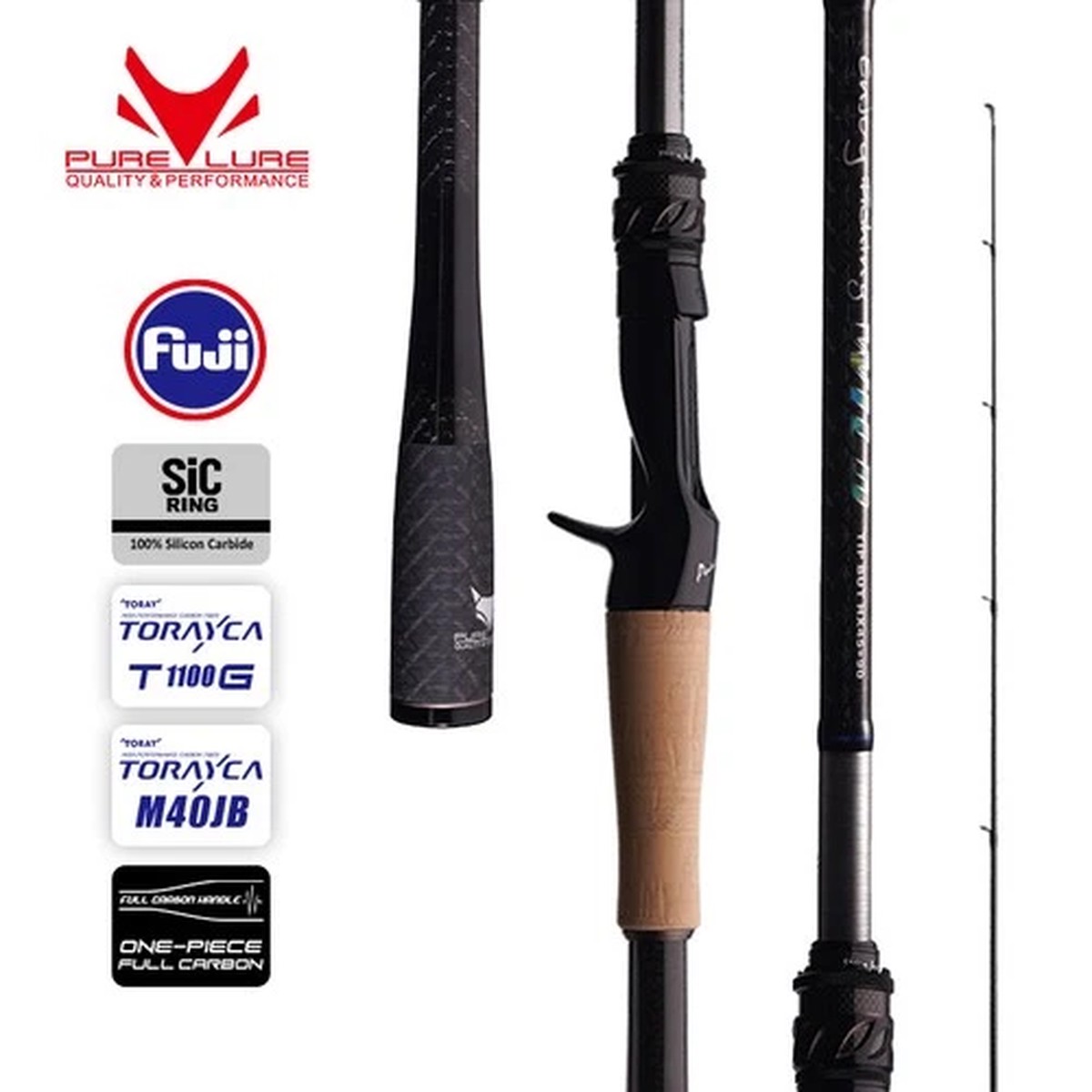 PURELURE WILD 2-Pieces Fast/Extra Action Fast Lure Fishing Rod Spinning Casting