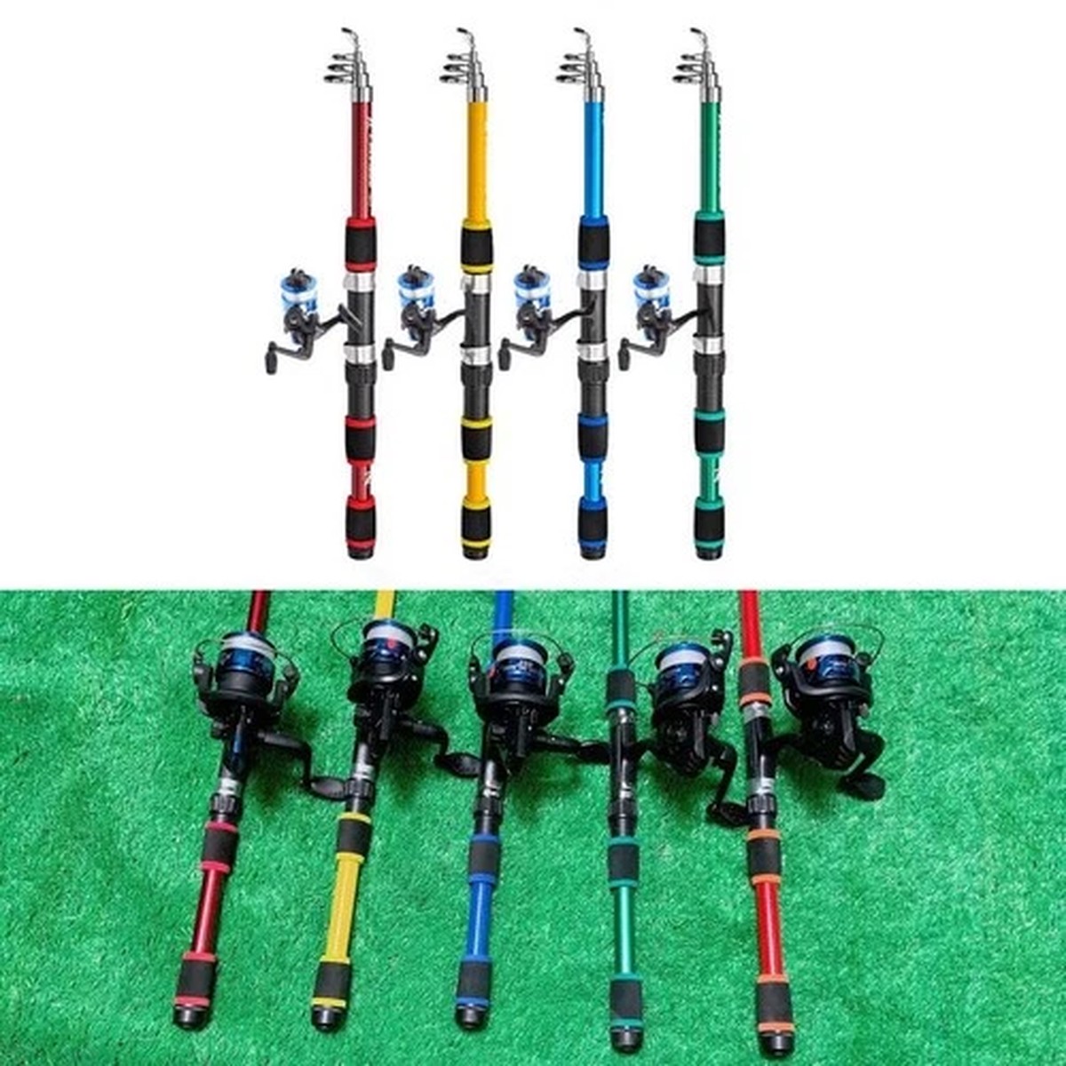 Telescopic Carbon Fiber Fishing Rod and Reel For Combo Full Gear Set Portable