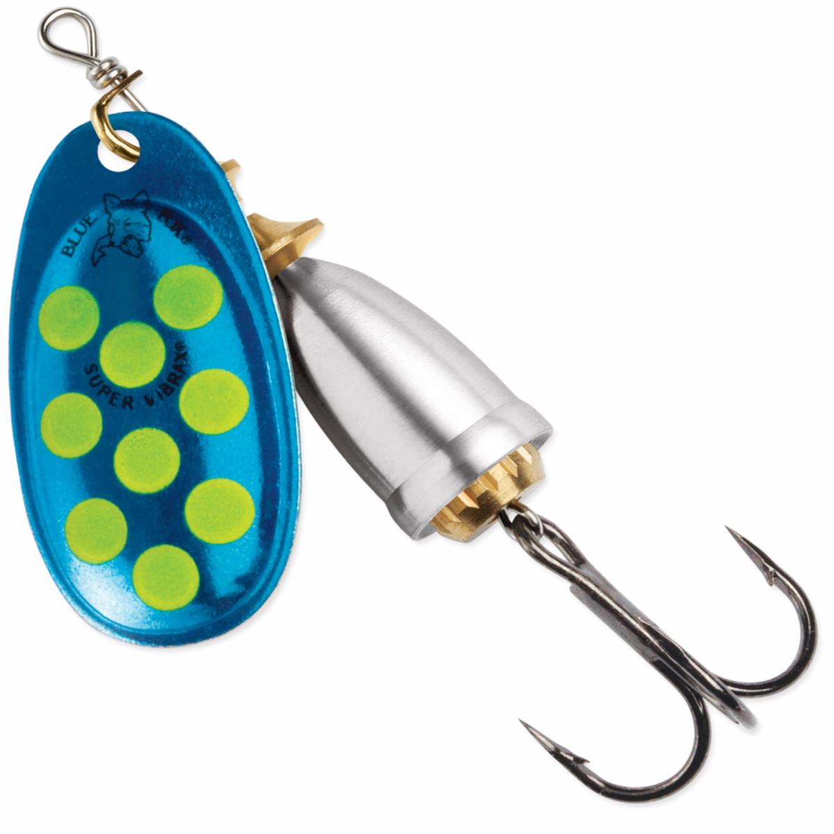 Blue Fox 3/8oz Size 4 Classic Vibrax Glow (Blue/Fluorescent Yellow/Silver UV)