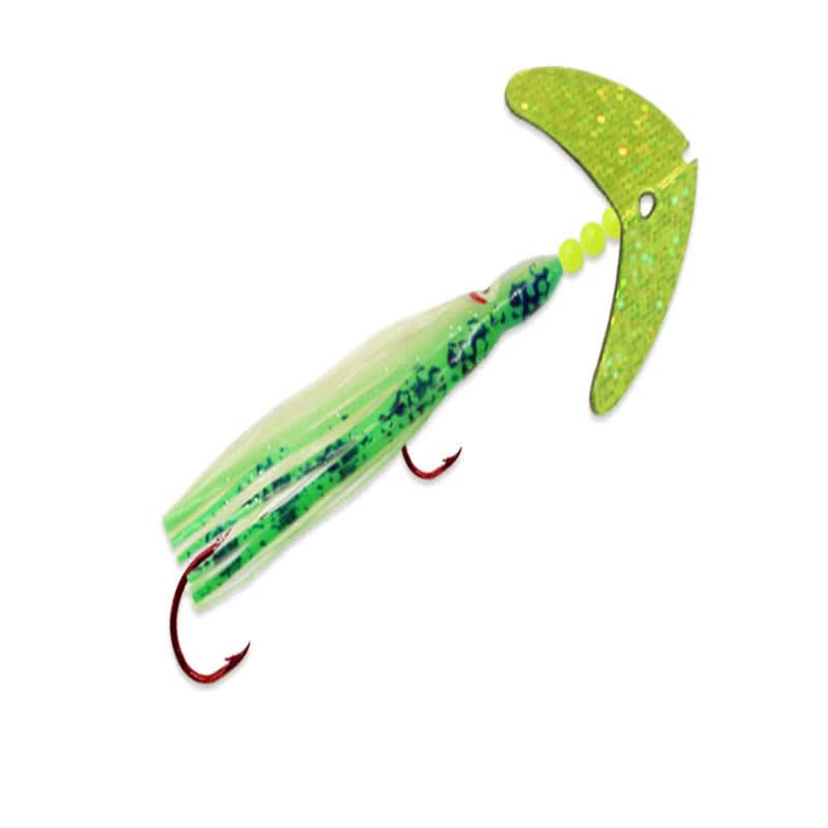 Cha Cha Salmon Size 4/0&3/0 Chartreuse Sparkle/Green Spatter Glow