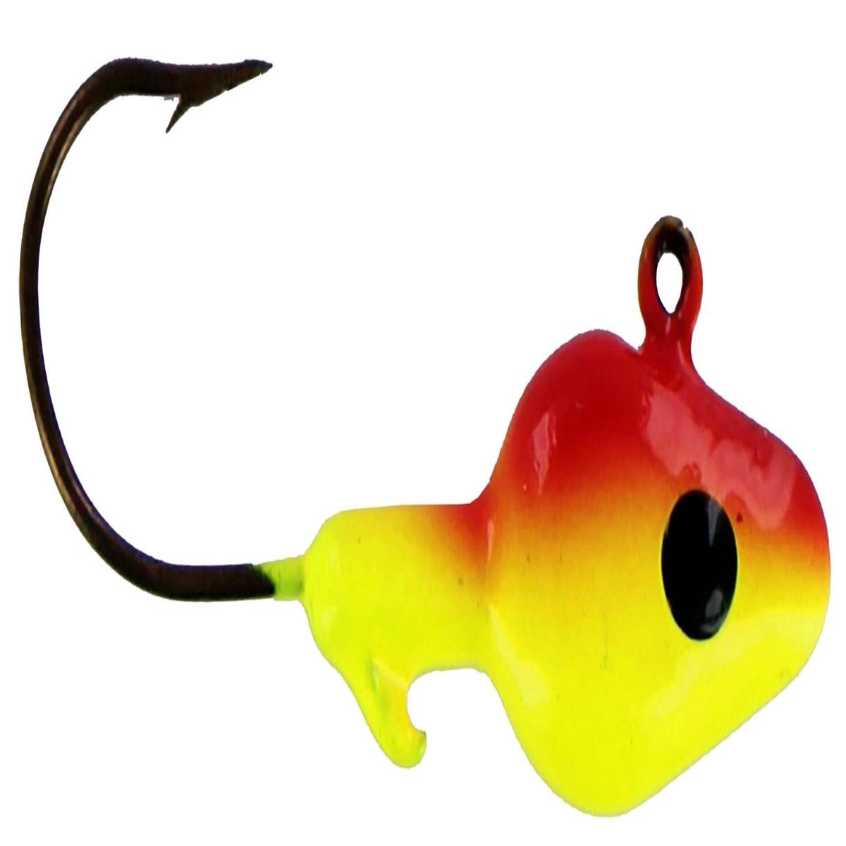 Big Bite Baits 1/16oz Minnow Head Jig 10-Pack (Red/Chartreuse)