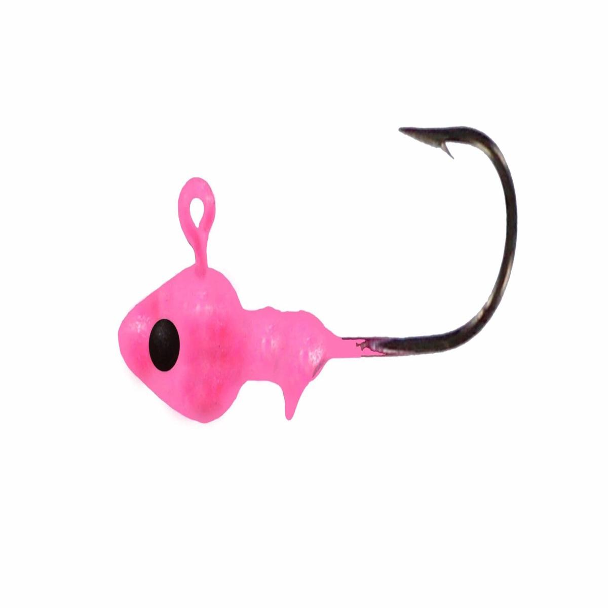 Big Bite Baits 1/8oz Minnow Head Jig 10-Pack (Pink/Black Eye)