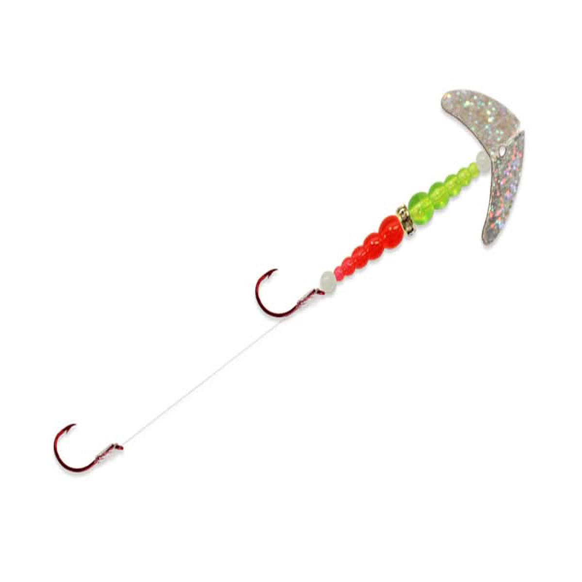 Double Whammy Pro Size 4 Silver Sparkle/Chartreuse/Orange