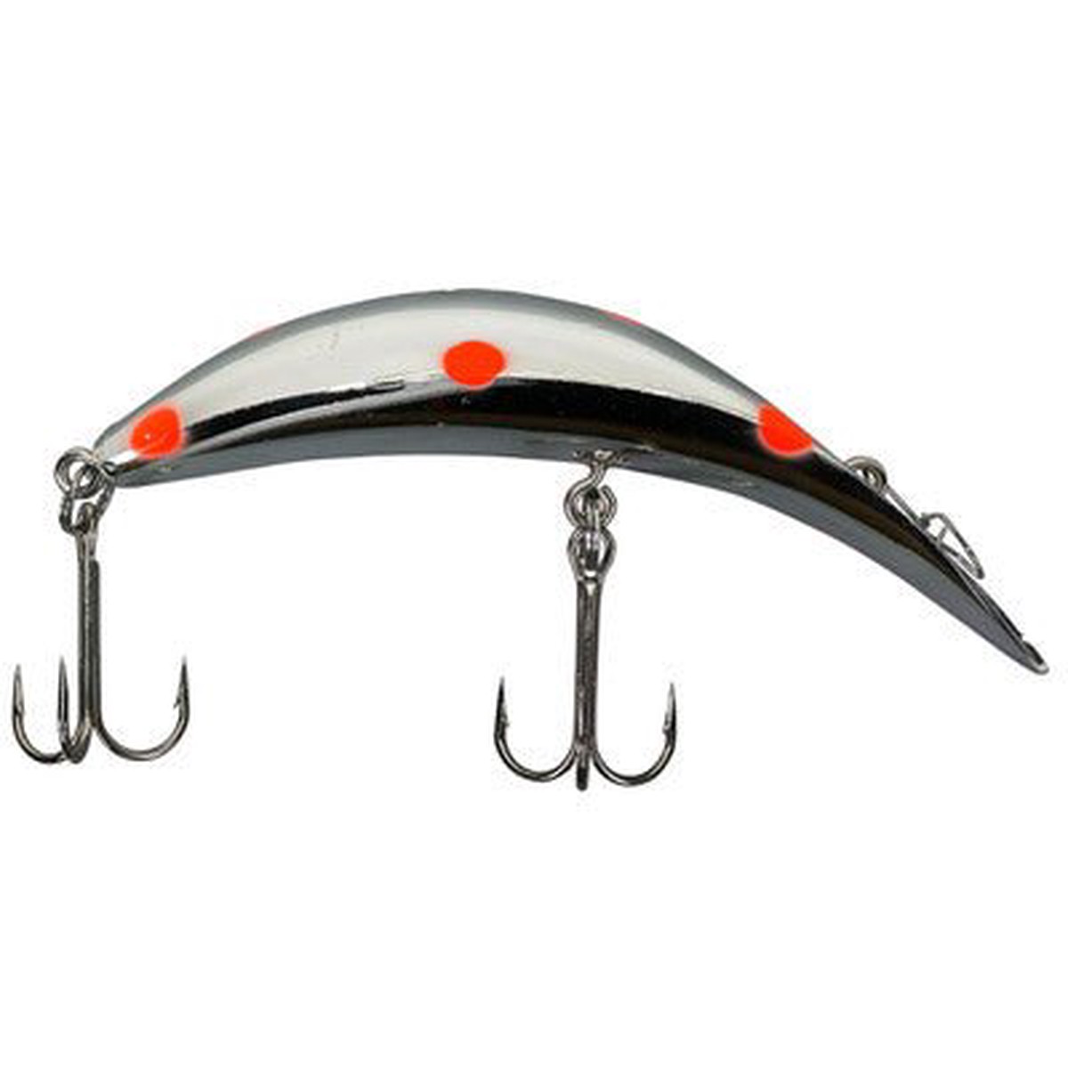 Yakima Bait Flatfish Wiggling Plug #F-4 1-1/2" Metallic Silver Red Spot