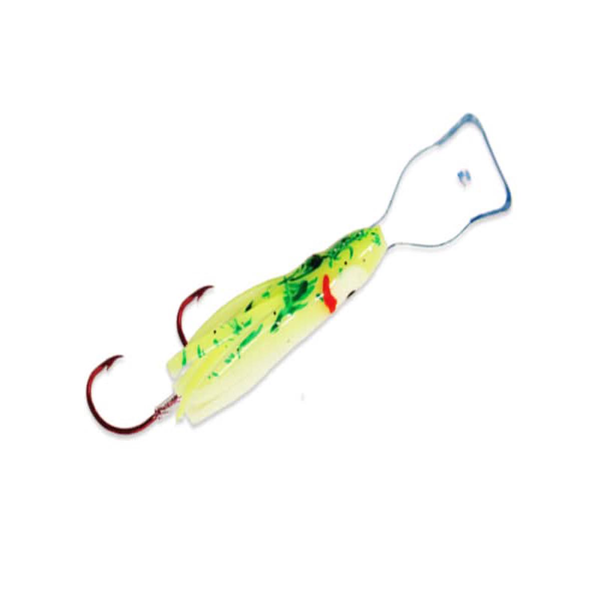 Pee Wee Wiggle Hoochie Size 2 Chartreuse/Green Splatter Glow/Clear