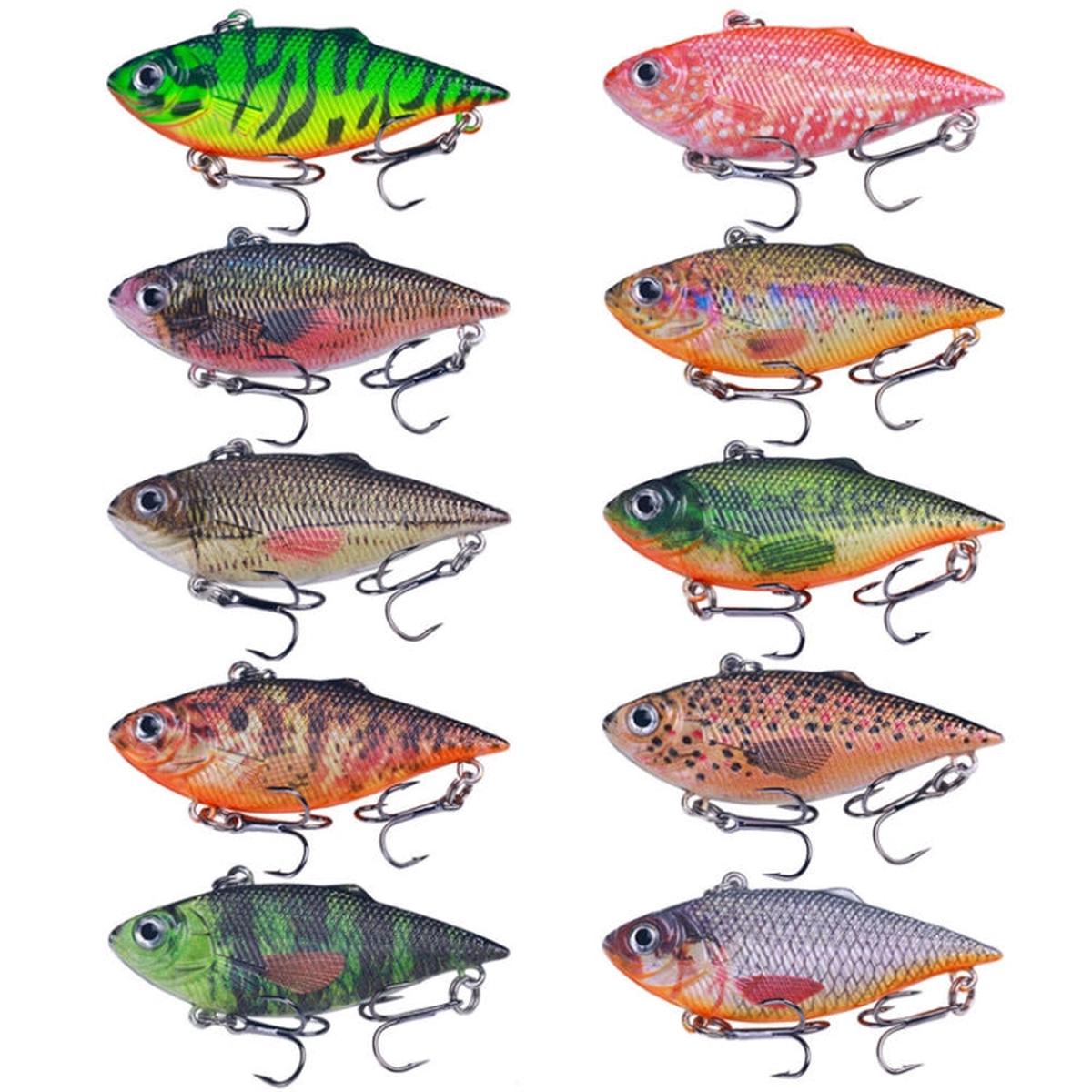 10 colores/Set HENGJIA VI101 Picta VIB Esca Ficticia Lua Escae Submersae, 6.4cm 8g