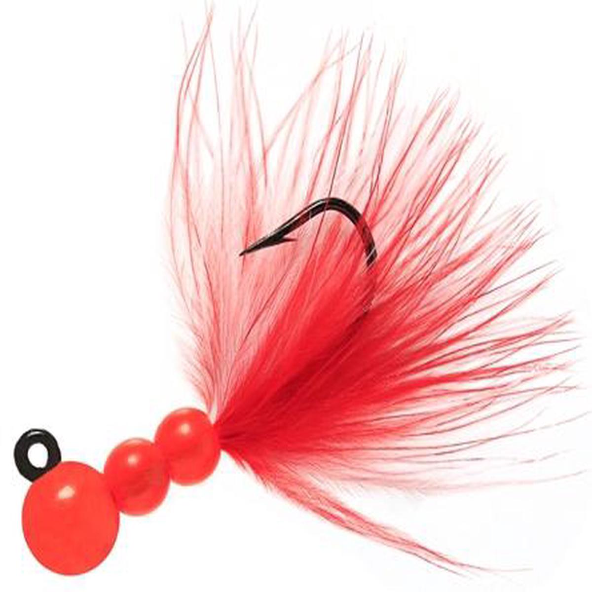 Beau Mac Marabou Jig 1/0 (Flame Red/White)