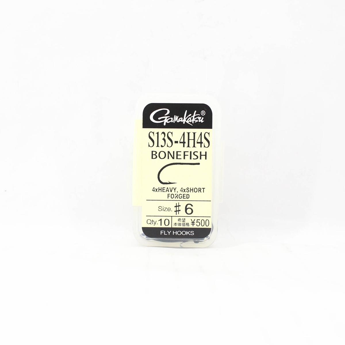Gamakatsu 67010 S13S-4H4S 4X Bonefish Fly Hook Black Size 6 ,10/pack (1391)