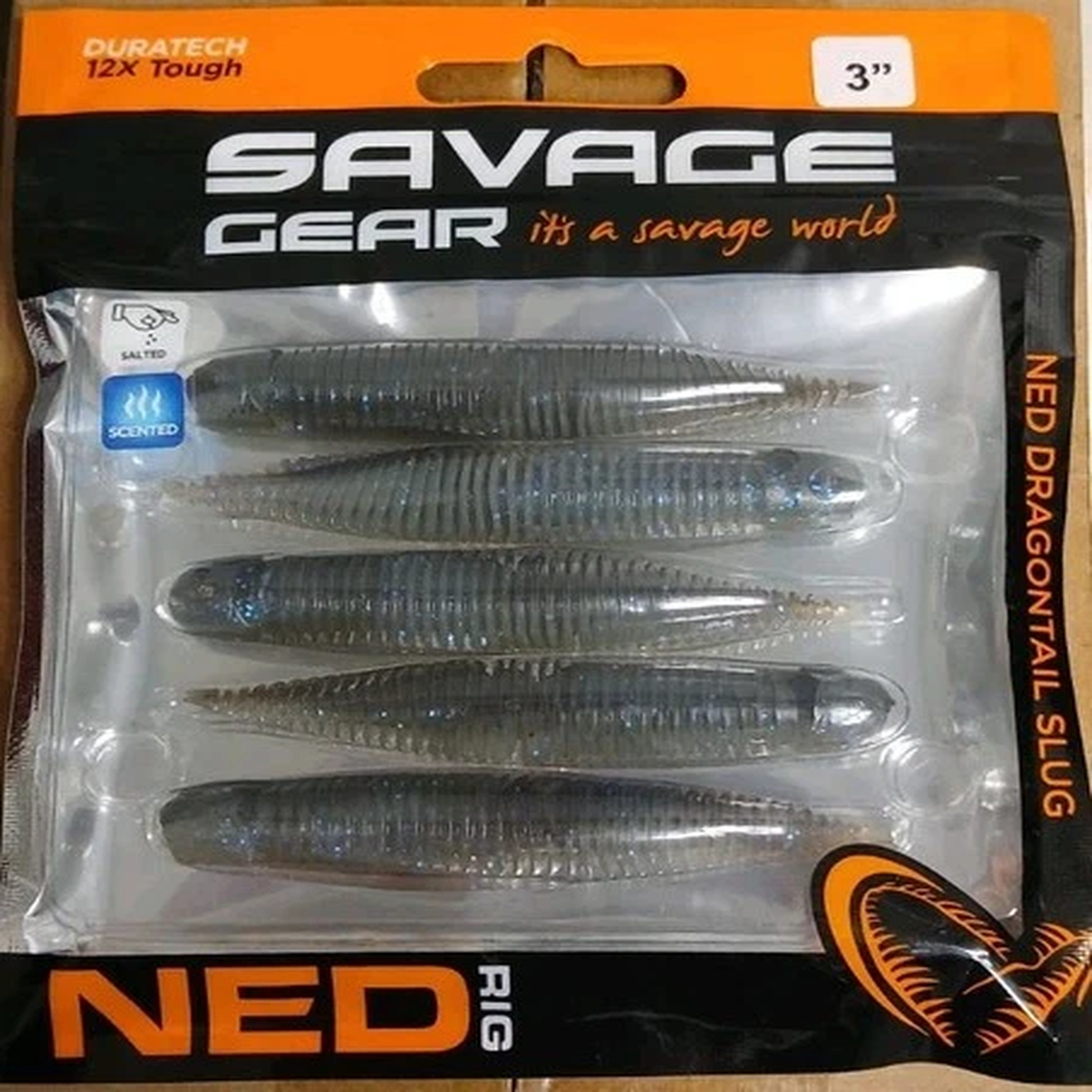 Savage Gear Dragontail Slug Ned Rig 3" *Electric Shad 5pk.