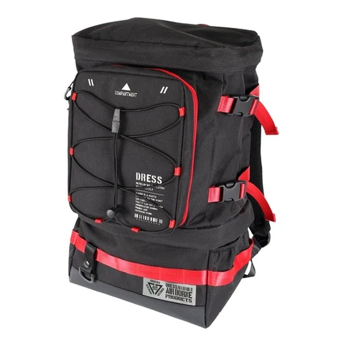 [Dress] Fishing Backpack, Red x Black, Large Size, Disaster Preparedness, Expand