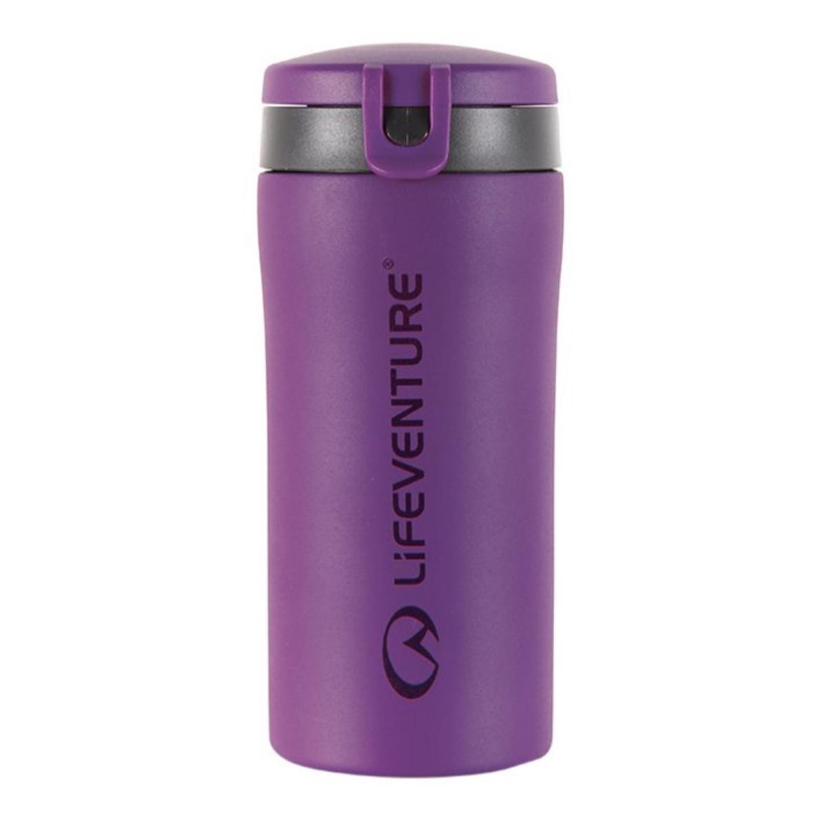 Lifeventure Flip Top Thermal 300ml Travel Mug (Matt Purple)