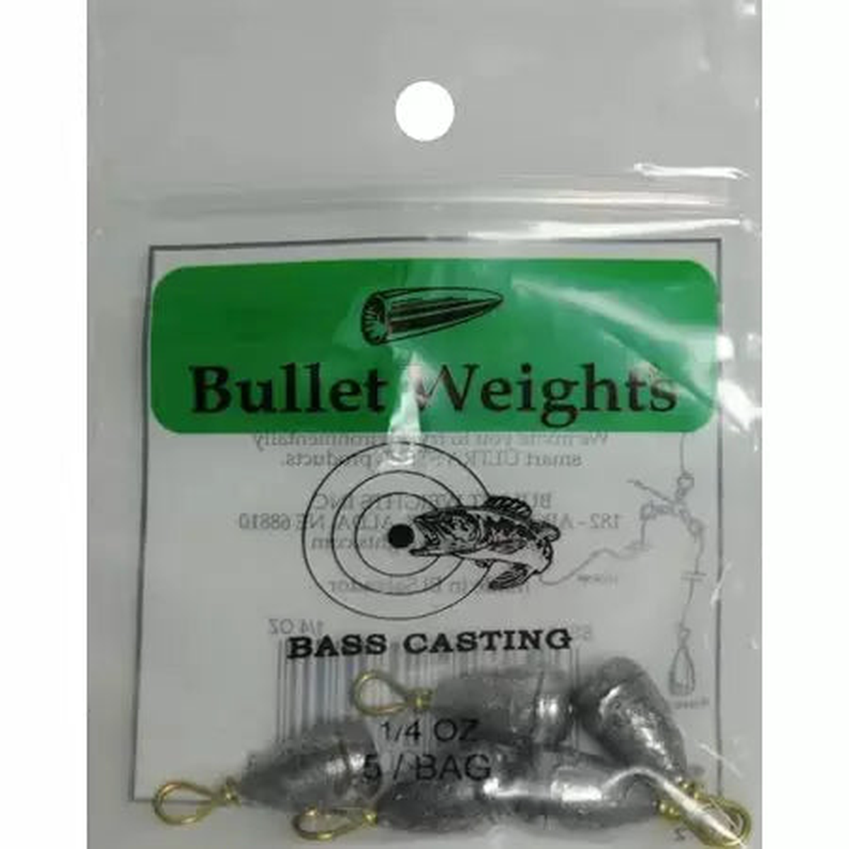 BULLET WEIGHTS BASS CASTING 1/4oz - 5pc