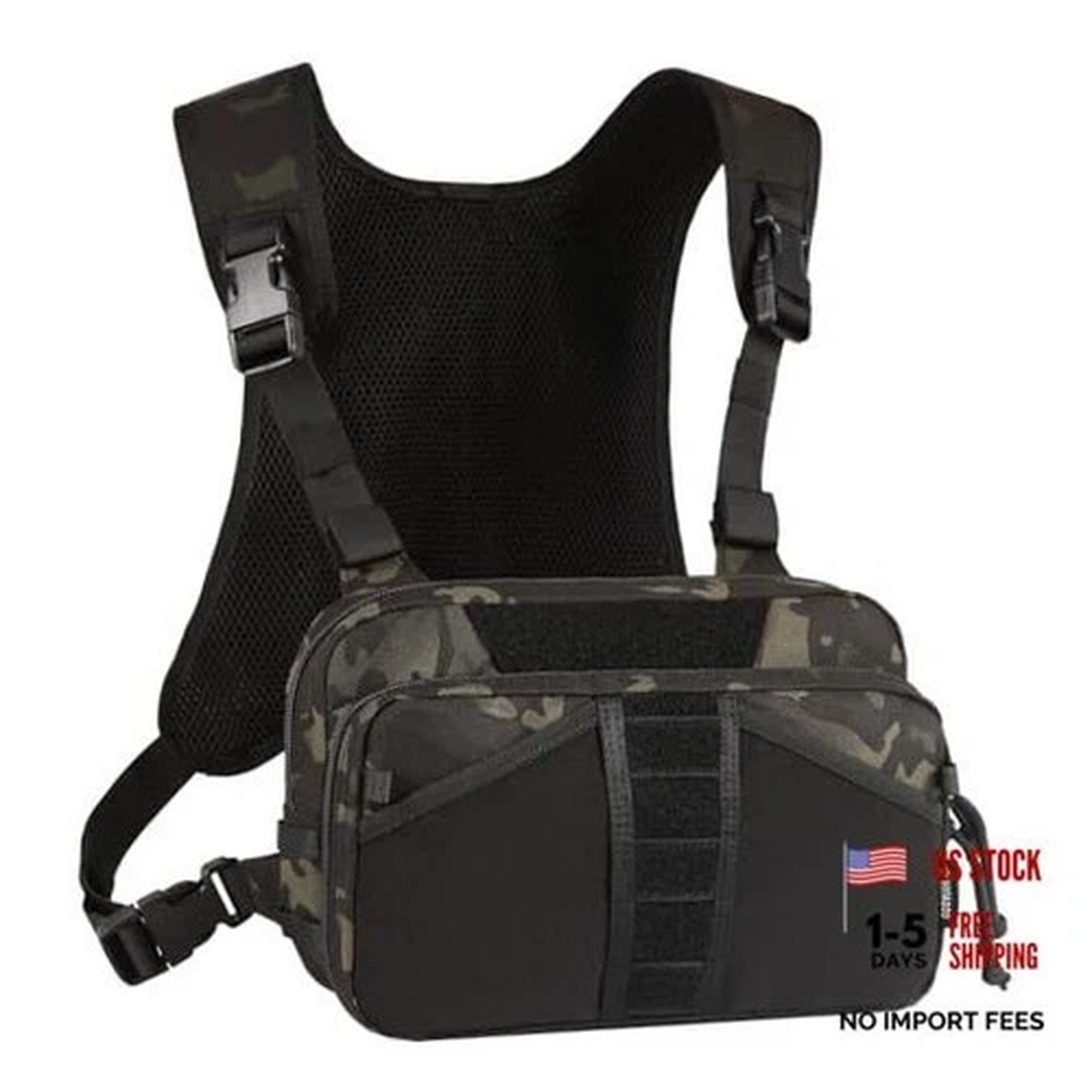Fishing Chest Pack, Fly Fishing Bag for Men and Women, Tackle and Fly Dark Camo