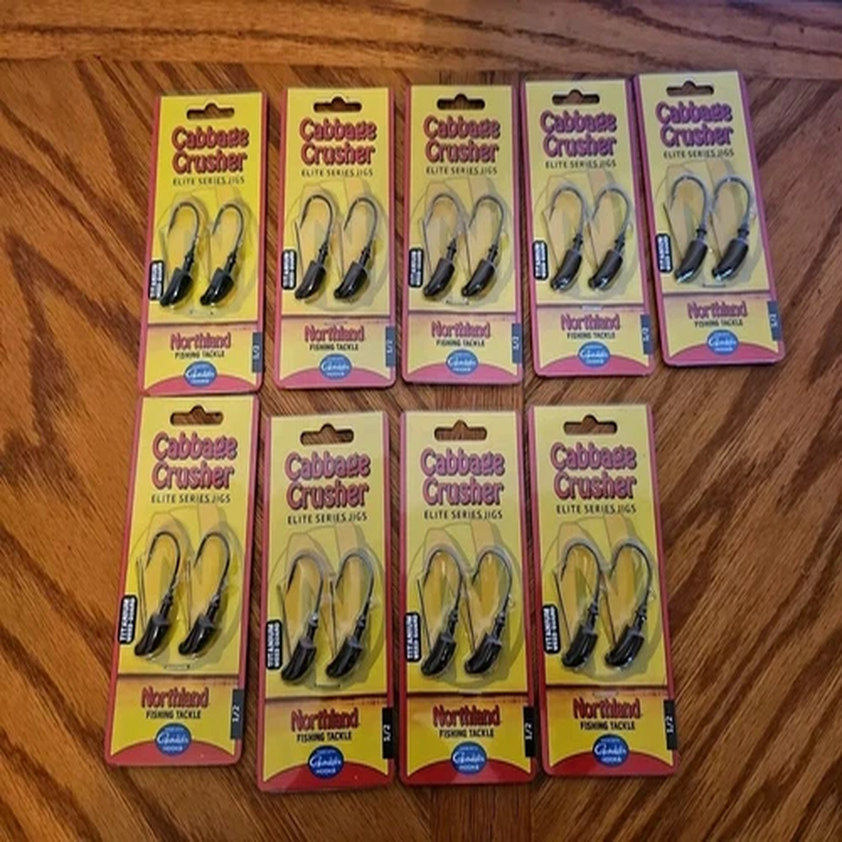 9 Packs Northland Fishing Tackle Elite Series Cabbage Crusher Jigs (18 Total)