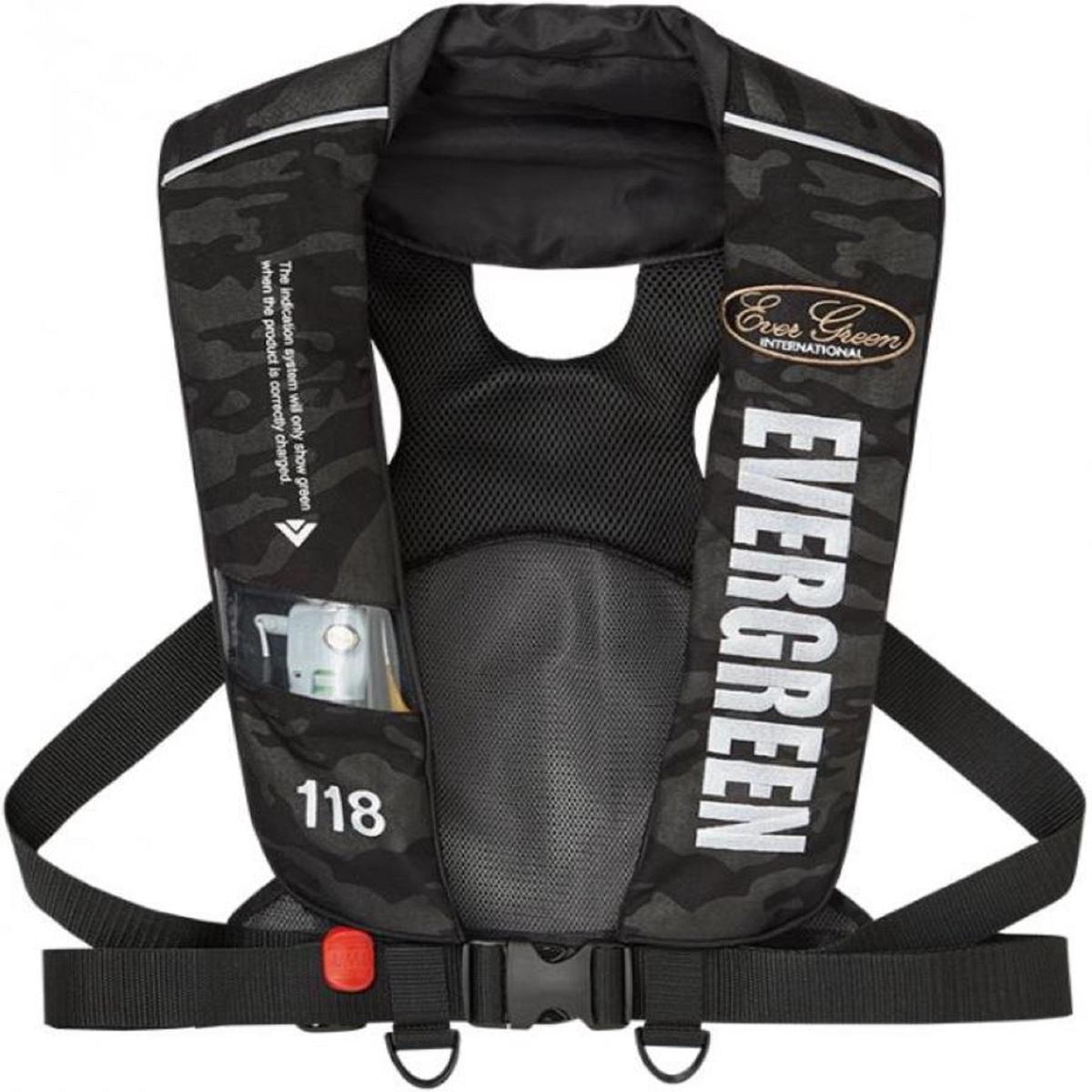 Evergreen Life Jacket Inflatable Auto Type 5 Black Camou (9063)