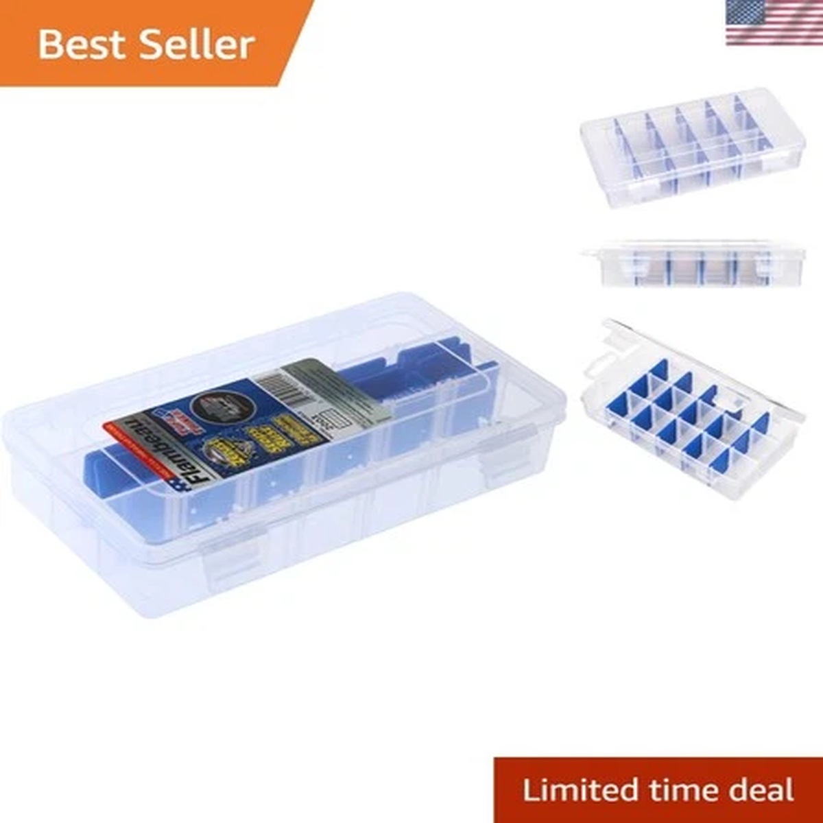 Fishing Tackle Box - 2003 Tuff Tainer with 15 Adjustable Zerust Dividers
