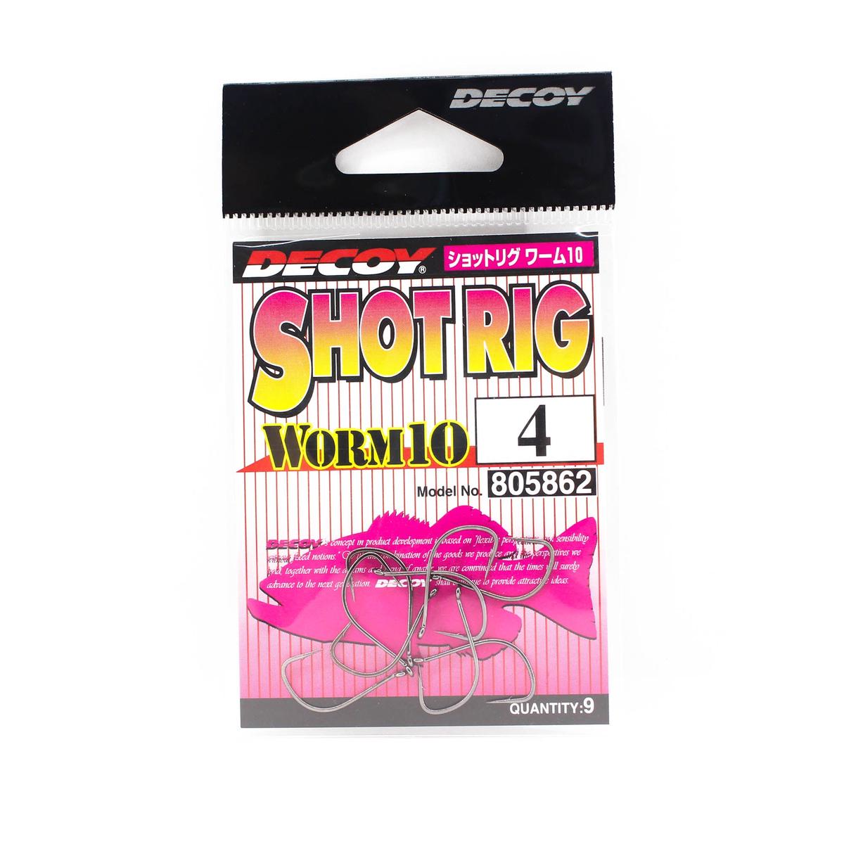 Decoy Worm 10 Shot Rig Worm Hook for Wacky Style Size 4 (5862)