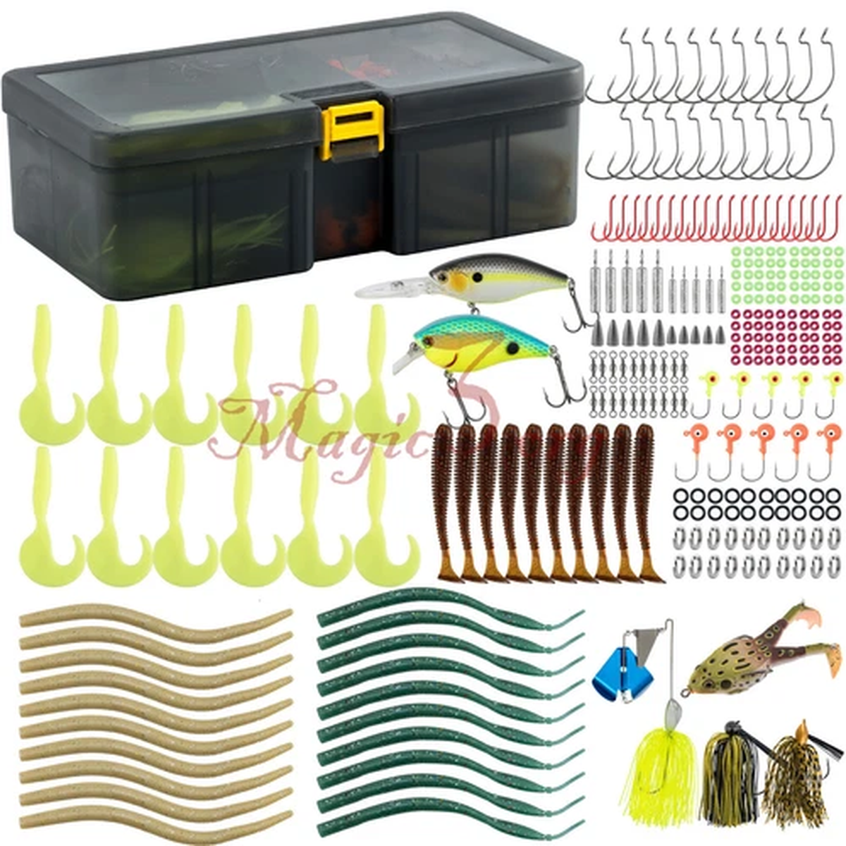 269pcs/279pcs Fishing Tackle Kit Complete Jigs Baits Hooks Snap Swivels Sinker