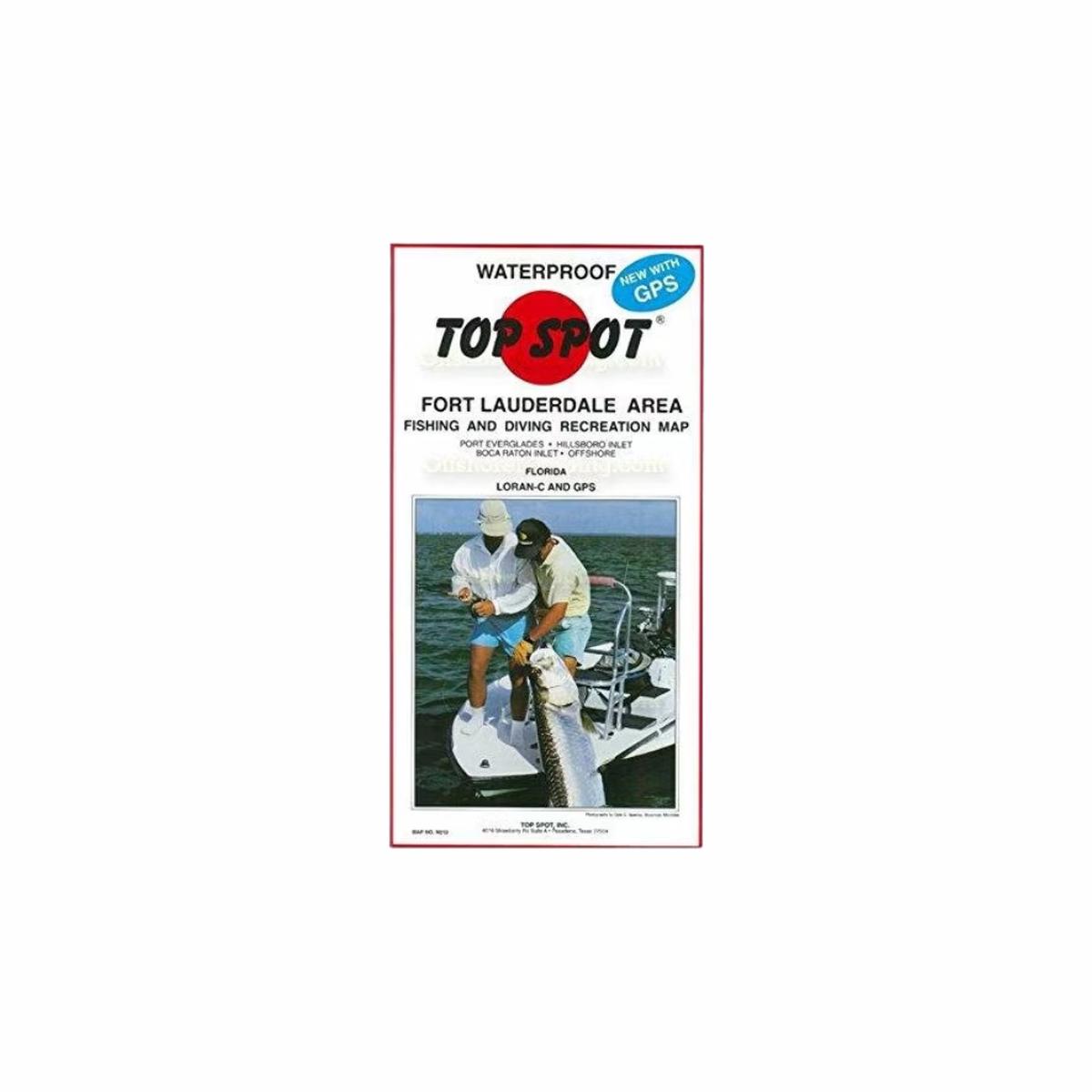 Top Spot Fishing Map N-212 Fort Lauderdale, Florida Area.