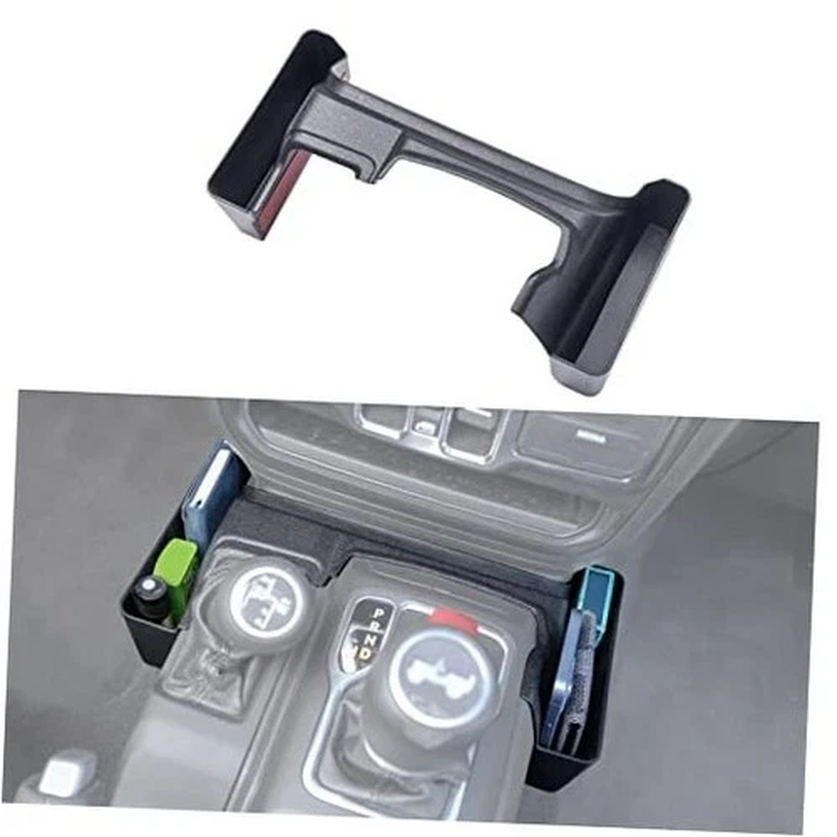 Center Console Gear Shift Organizer Tray Black 1PC Gear Shift Organizer