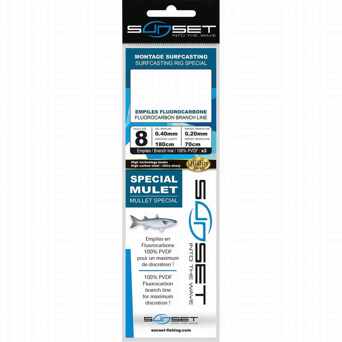 Sunset Surfcasting Rig RS Competition Special Mulet / Fluoro - Size 8