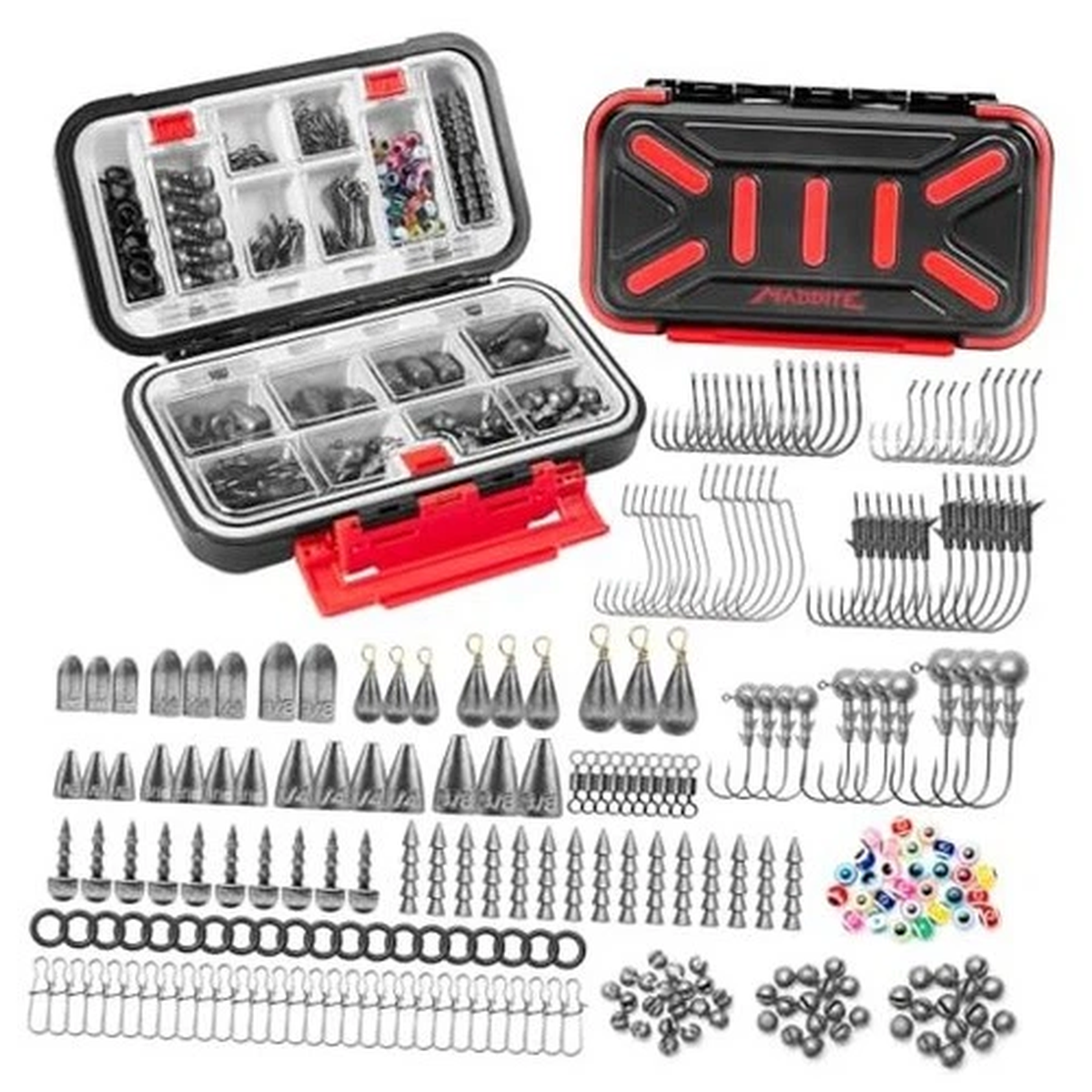 by KastKing 182/265/400pcs Compact Fishing Tackle 265pcs Terminal Tackle Kit
