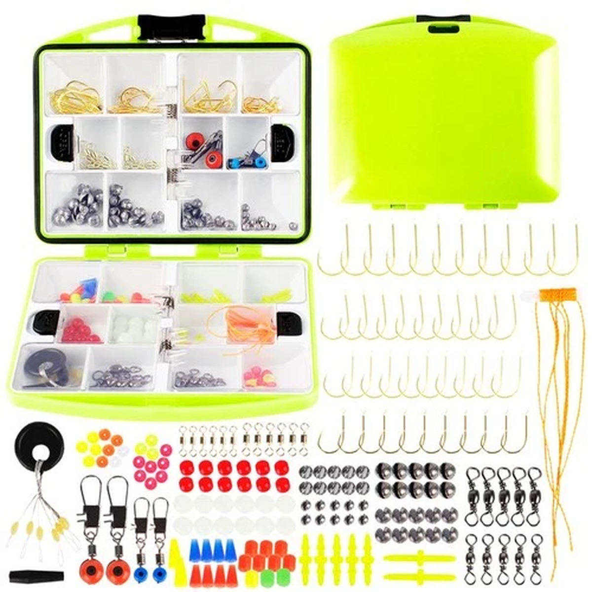 CASTSTRIKE Fishing Mini Tackle Box Organizer Set 180 pcs Saltwater Hooks