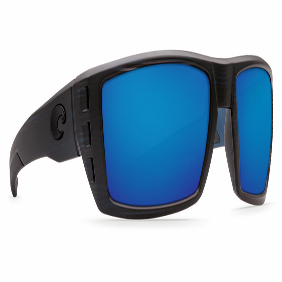 Costa Del Mar Rafael Matt Black Frame Polarised Sunglasses - Blue Mirror 580G