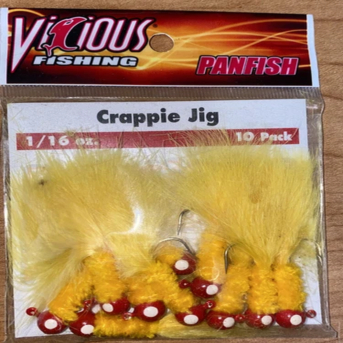 Vicious Fishing Panfish Crappie Jig 1/16oz CJ116-RYY 10 Pack garage find