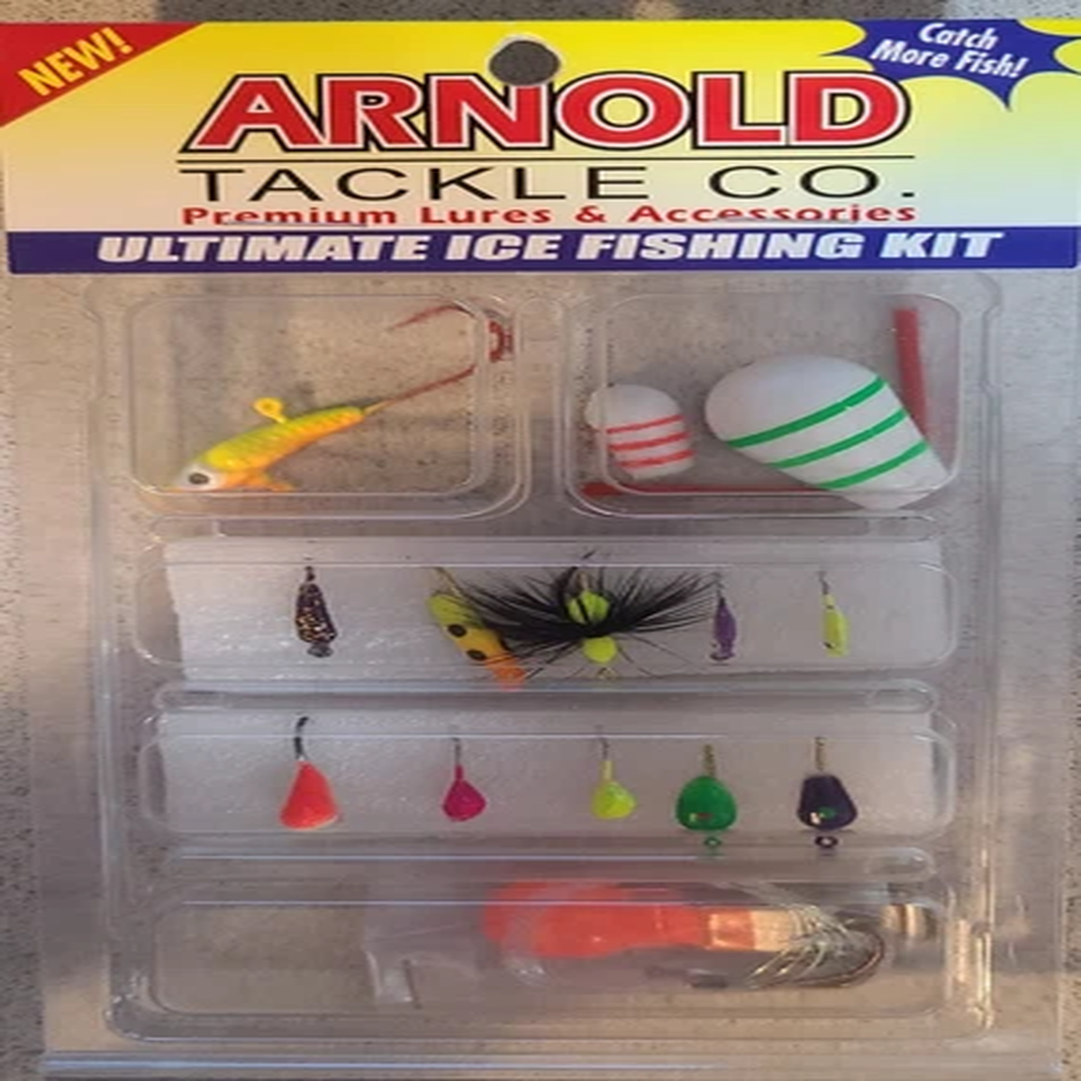 21 piece Moon Jig ICE FISHING KIT - JIGS, BOBBERS, HOOKS AND DEPTH FINDER