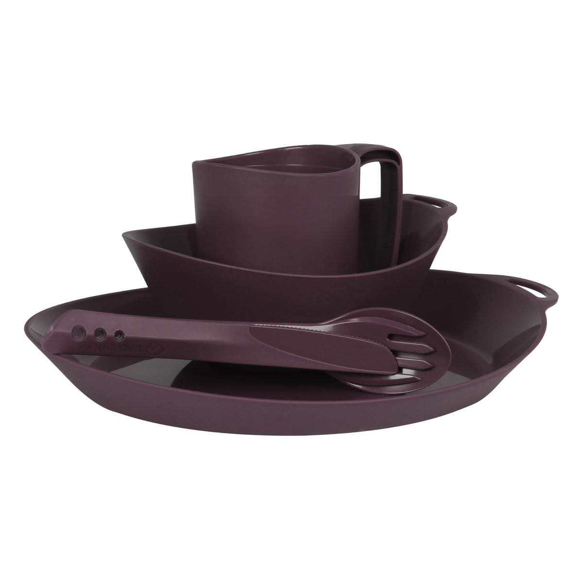 Lifeventure Ellipse 4 Piece Camping Tableware Set (Purple)