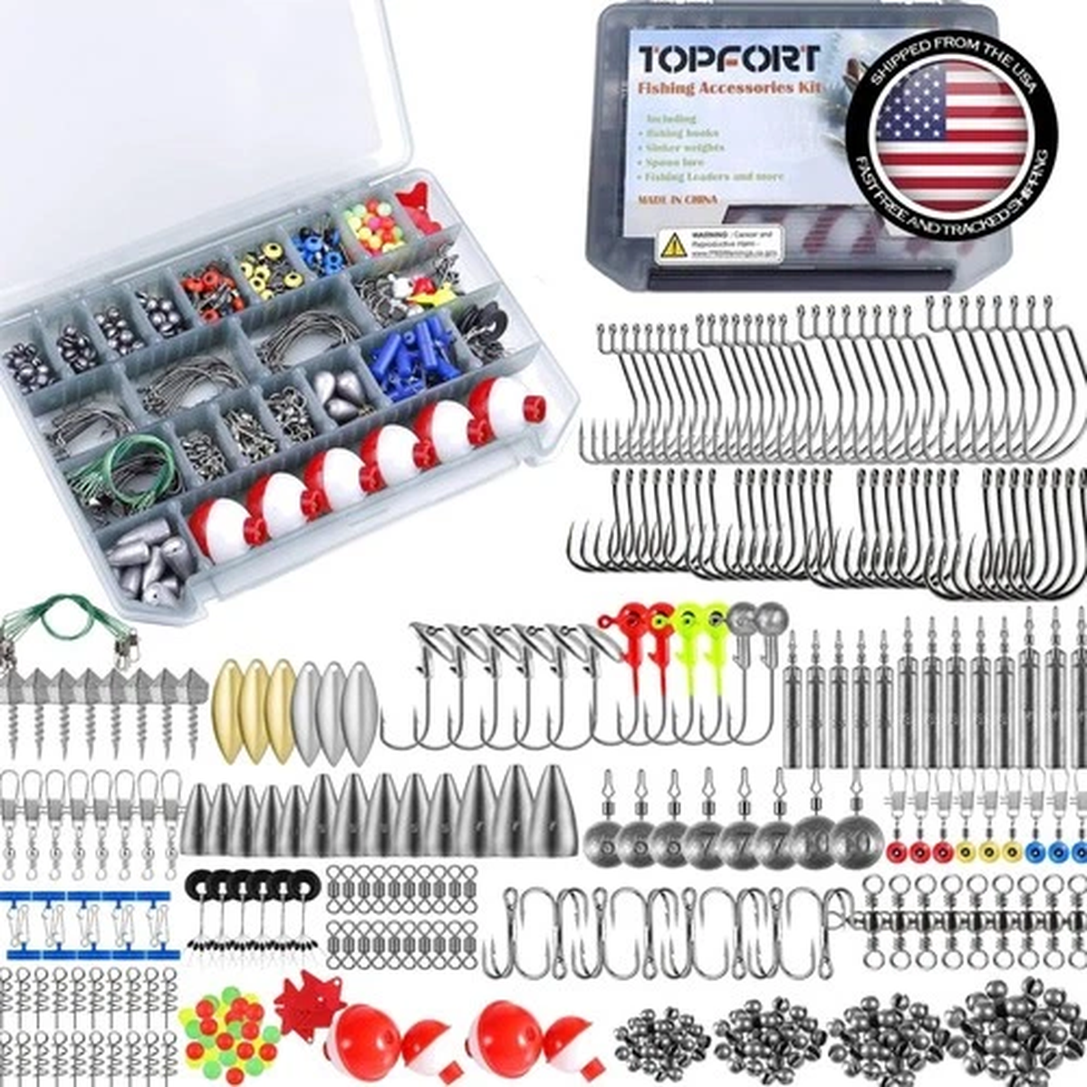 All-in-One 228pcs Fishing Tackle Kit with Easy-Carry Design - Perfect Gift
