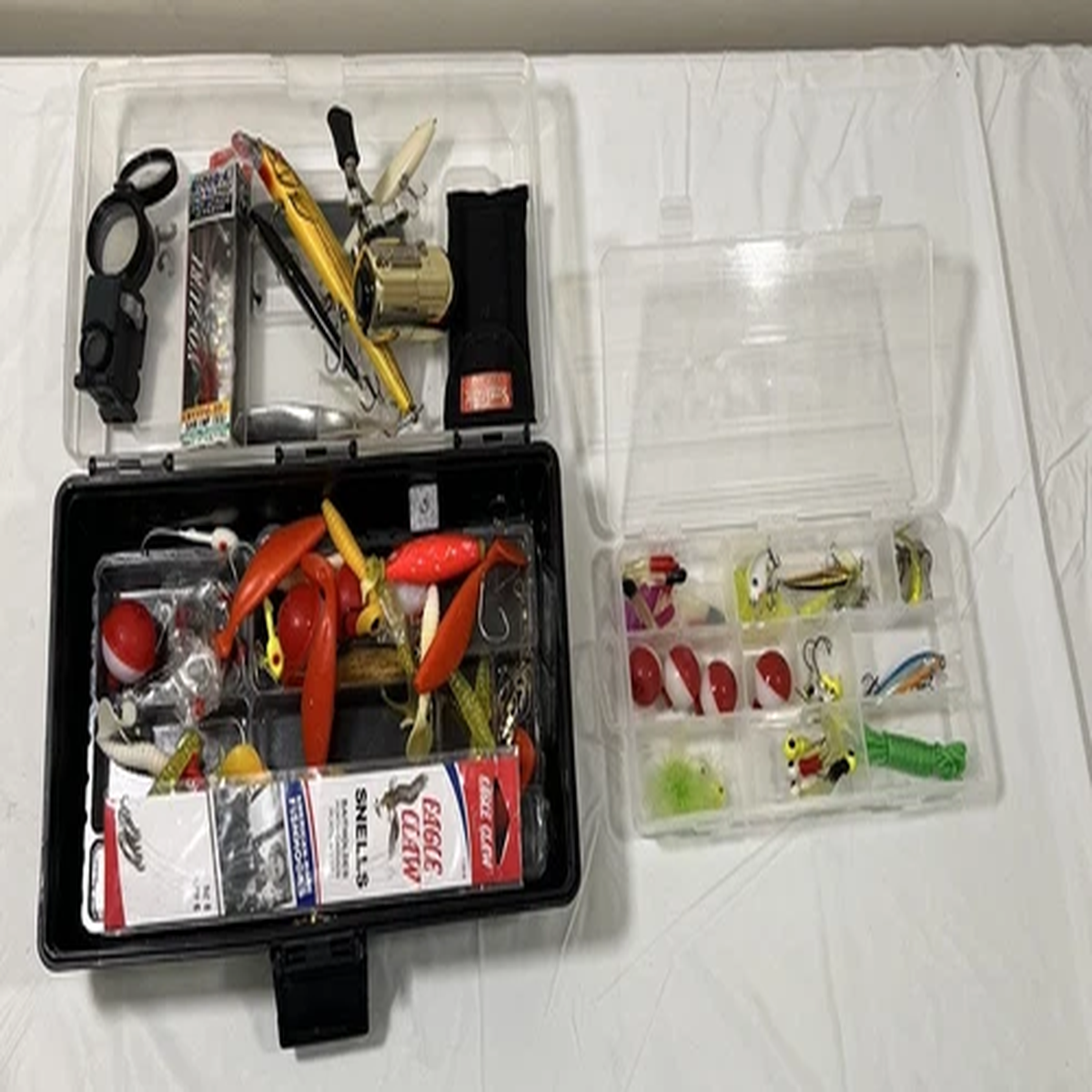 Large Lot of Fishing gear, 2 Tackle Boxes, New & Used Lures & More
