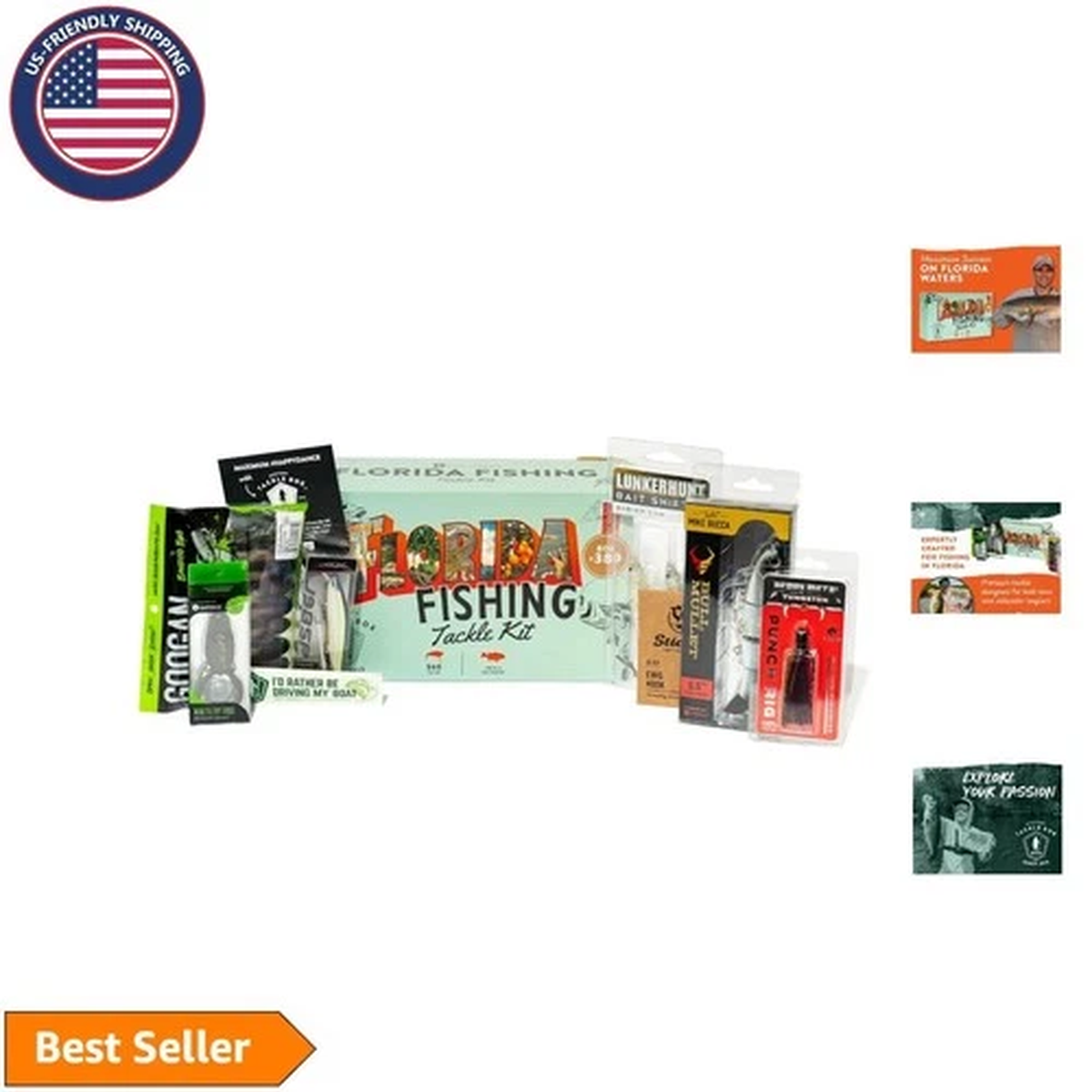 High-Quality 7-9 Bait Fishing Kit with Exclusive Florida Decal - Perfect Gift