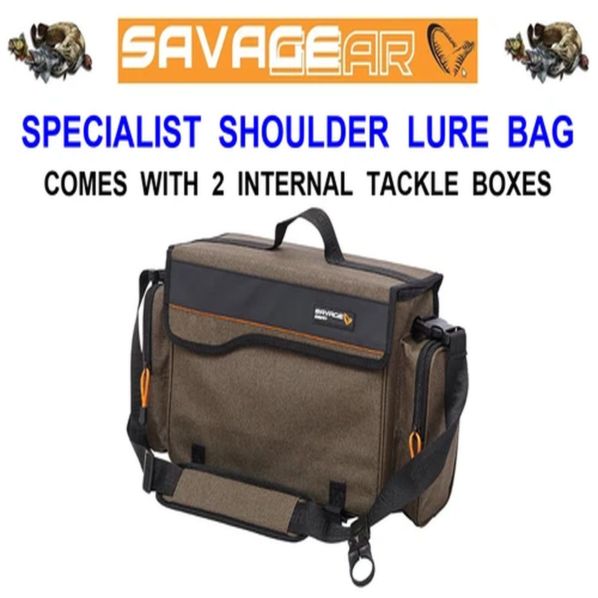 NEW SAVAGE GEAR SPECIALIST SHOULDER LURE BAG+2 TACKLE BOXES PERCH PIKE FISHING