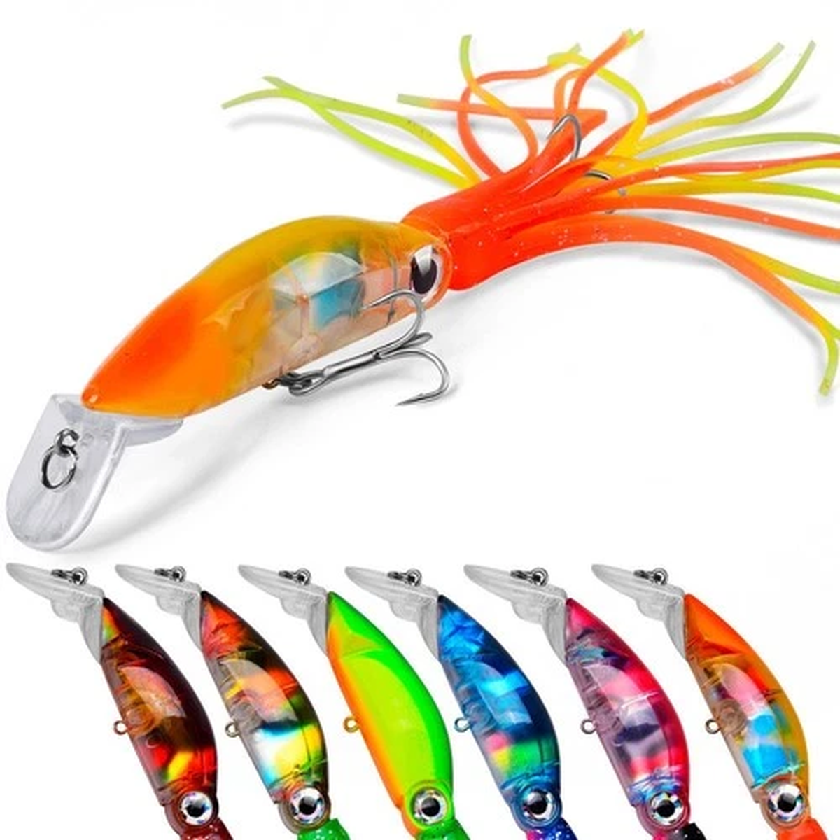 5Pcs 10cm/18.5g synthetic plastic squid tentacle fishing lure fishing gear
