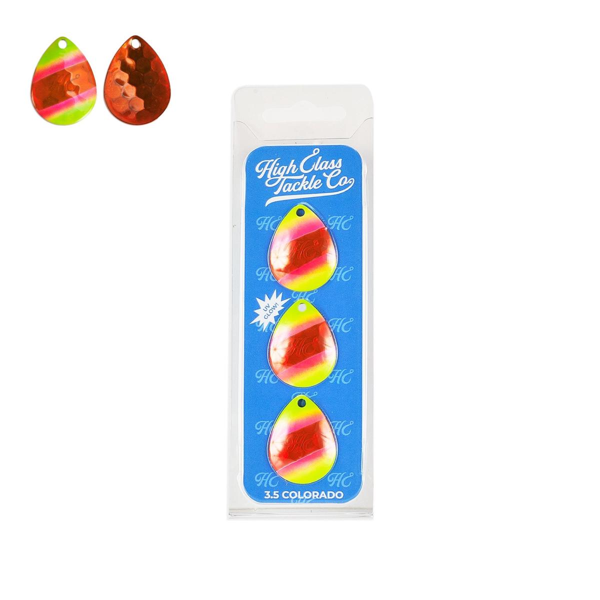High Class Tackle Co. 'Peach Panther' High Class 3.5 Colorado Blades (3-Pack)