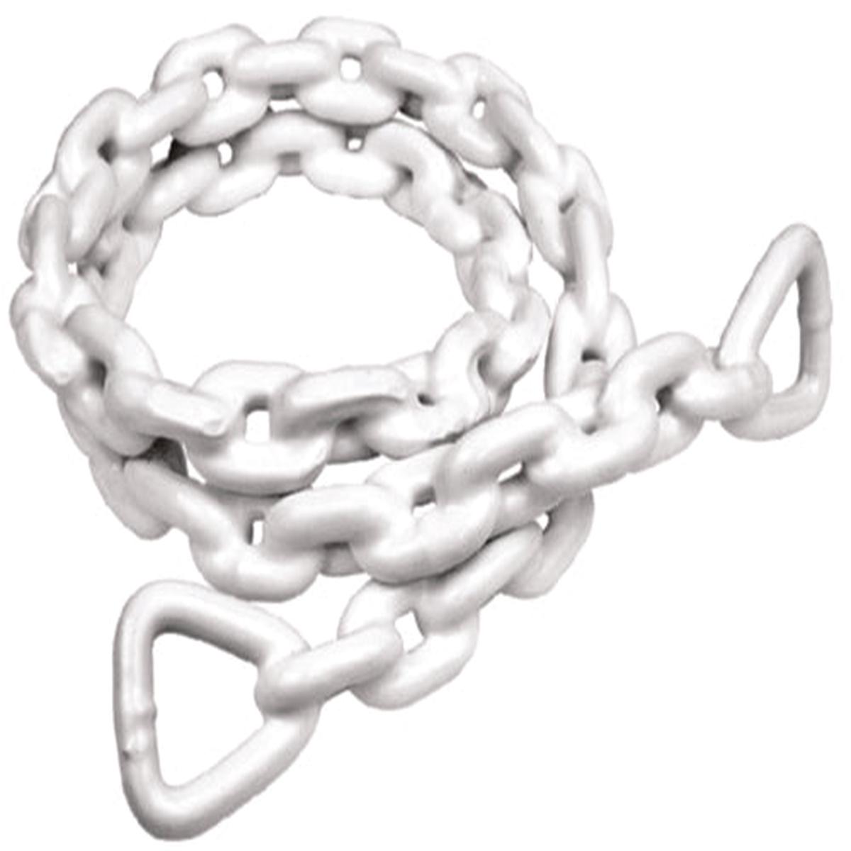 SeaChoice White PVC Coated Galvanized Anchor Lead Chain 3/16" x 4'.