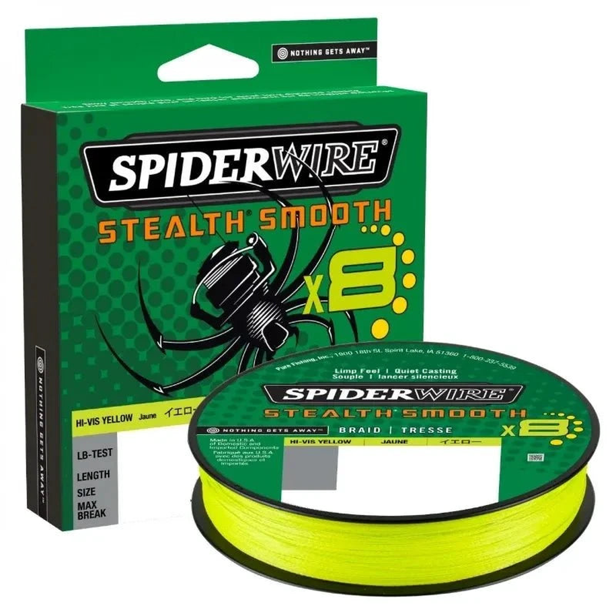 SpiderWire Stealth Smooth x8 300m Hi-Vis Yellow