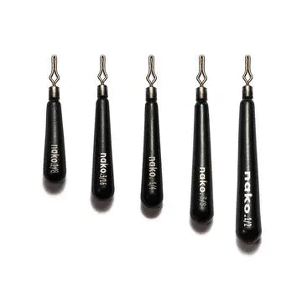 Nako Tungsten Skinny Drop Shot Weights -1/4oz Black 5pk