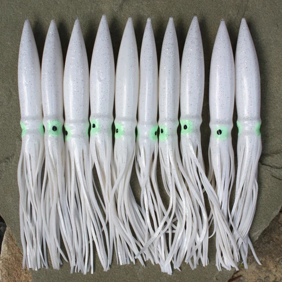 LOT OF 10 COT 6" SHELL BULB SQUID GREAT 4 DAISY CHAIN SPREADER BAR - GHOST WHITE