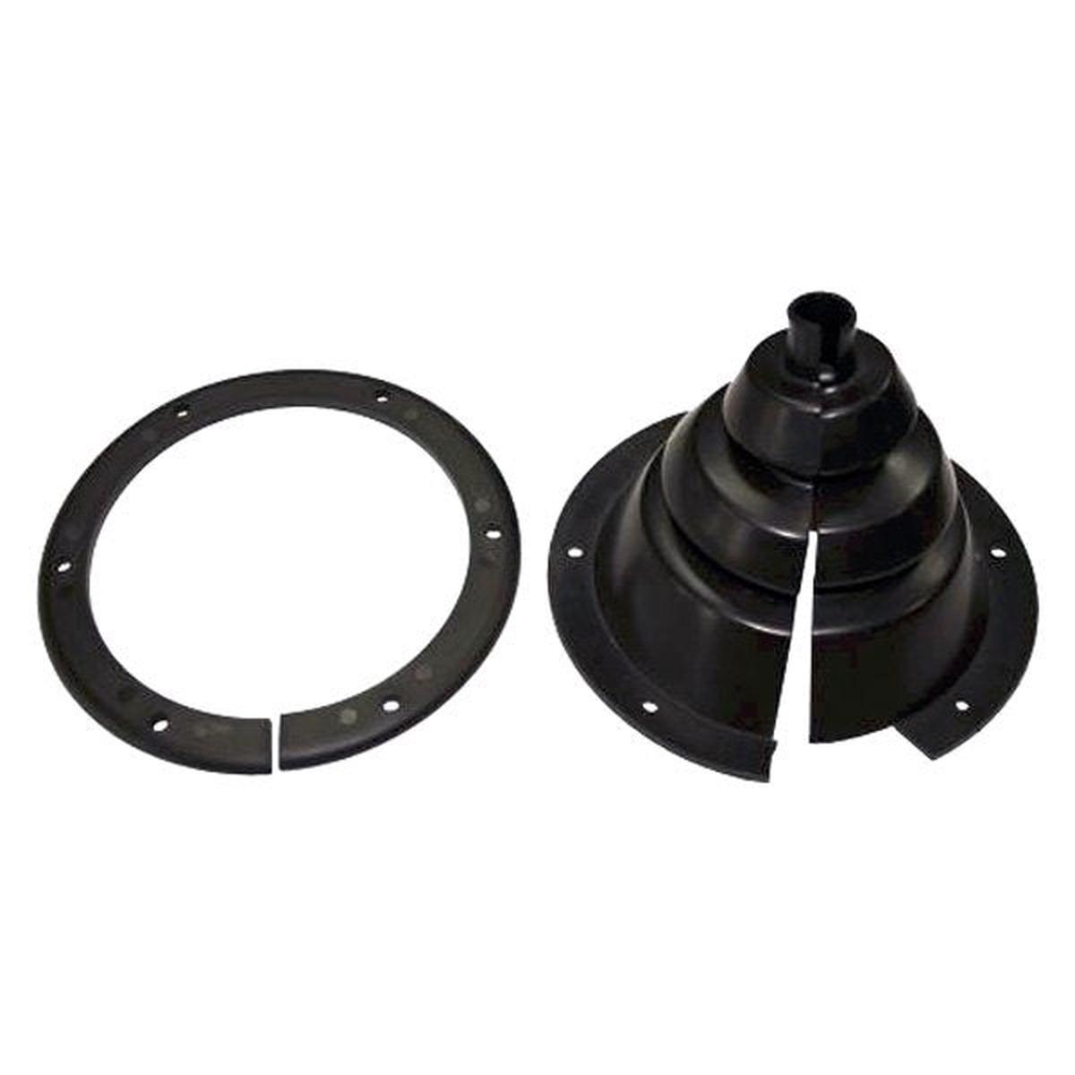 T-H Marine (CBS-1-DP) 3-1/2" O.D. Black Rubber Split Cable Boot with Reinforcing Ring