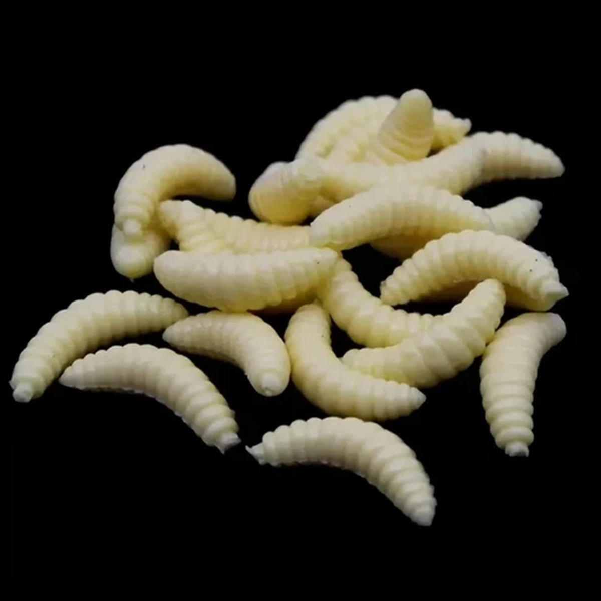 50 Pieces Fishing Tackle Yellow Maggot,Worm Rubbery Reusable*No Hooks* Lures New
