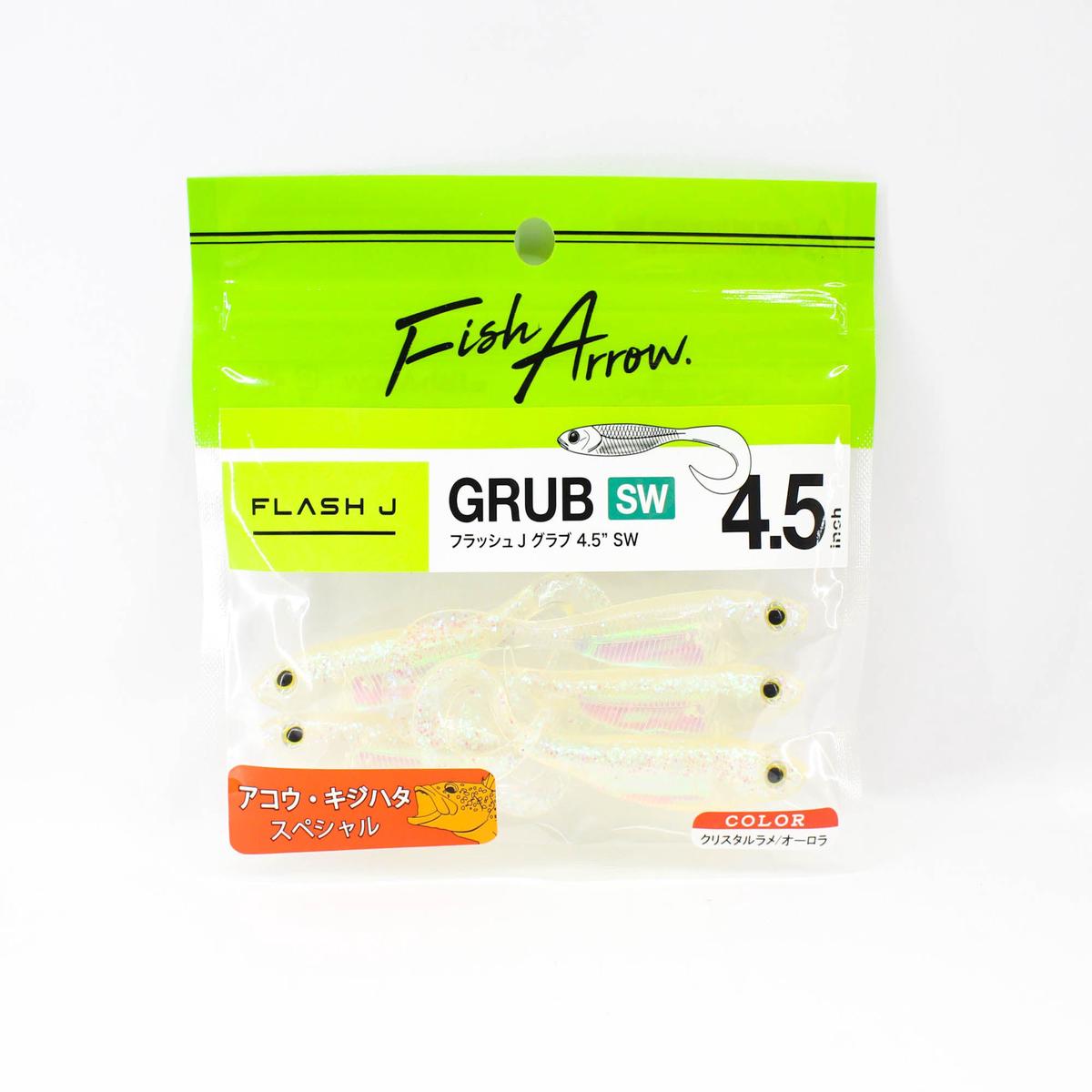 Fish Arrow Soft Lure Flash J Grub SW 4.5 Inch 5 Piece per pack #142 (8369)