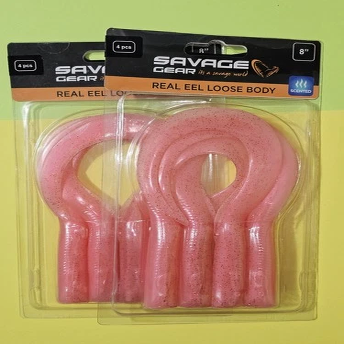 Savage Gear Real Eel Loose Body, Pink. Four Per Package, Two Packages. A-B23