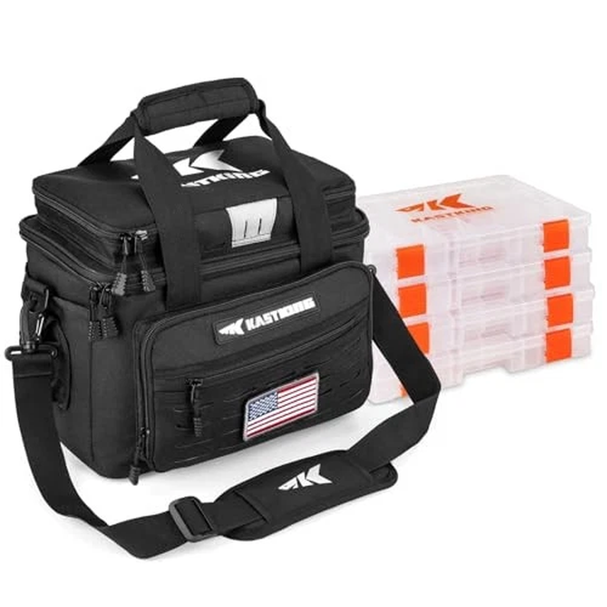 Karryall Fishing Tackle Bags with 4 * 3600 Tackle Medium - 4*3600 Trays Black