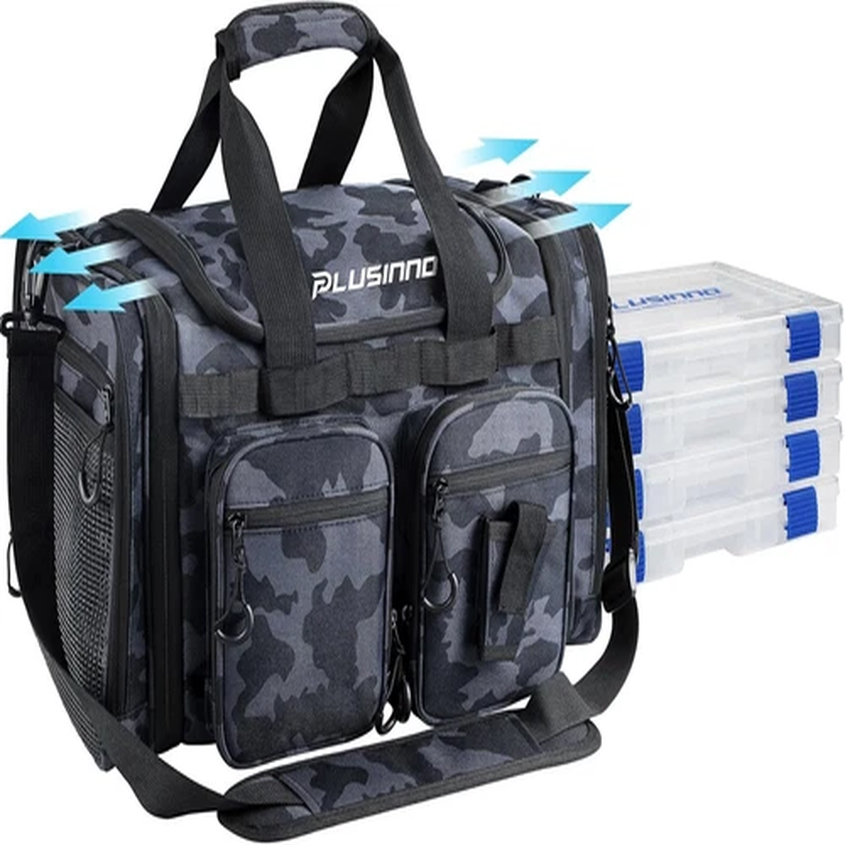 Expandable Water-Resistant Tackle Bag for Freshwater & Saltwater Fishing