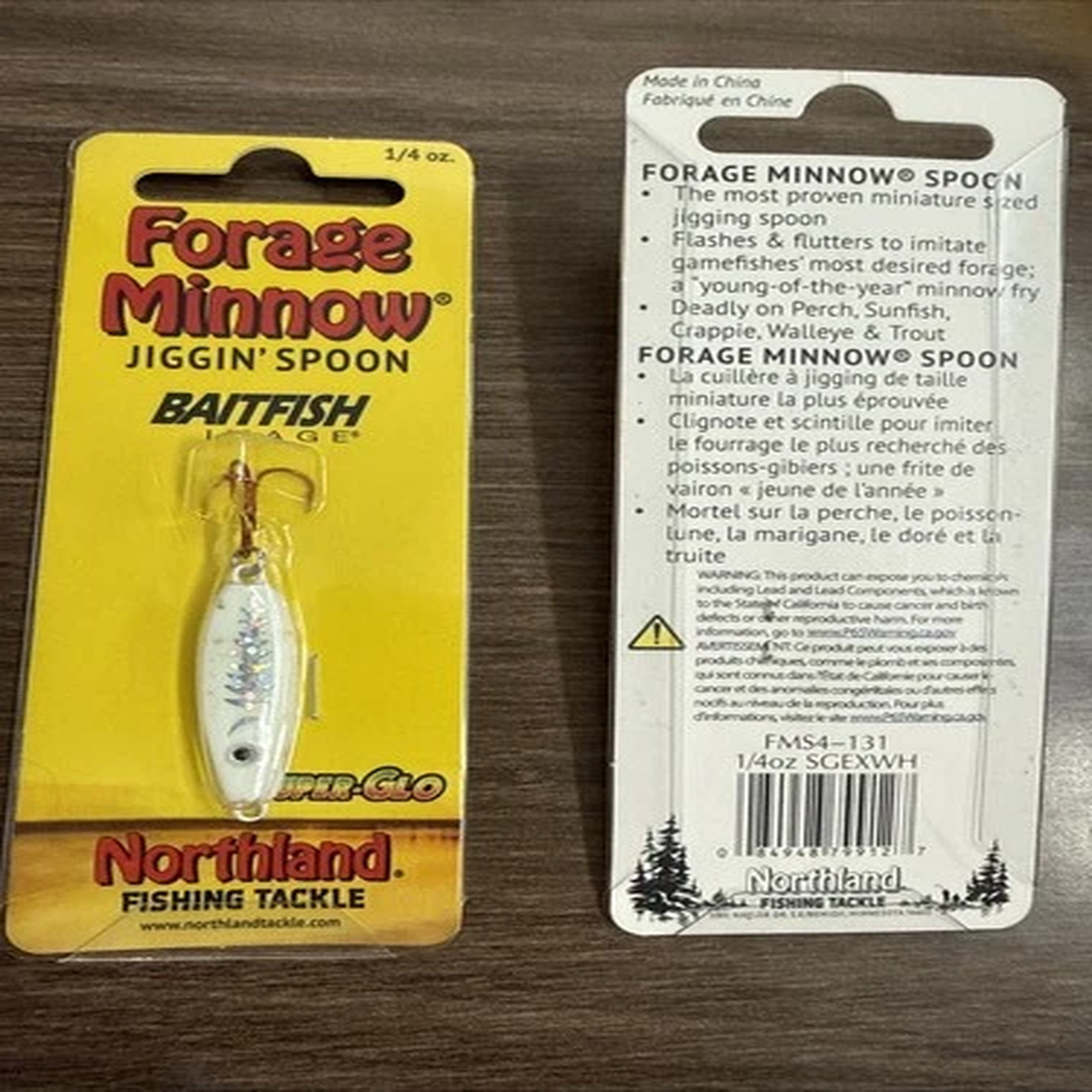 Northland Fishing Tackle Super-Glo Forage Minnow Jiggin Spoon White 1/4 oz.