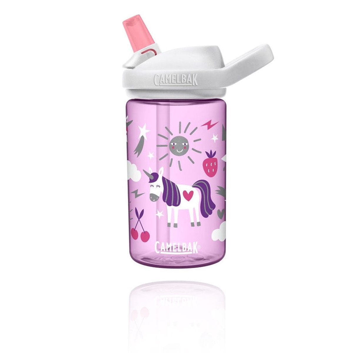 Camelbak Eddy+ 14Oz Kids Water Bottle With Tritan Renew Straw Top Leak-Proof When Closed Unicorn Party